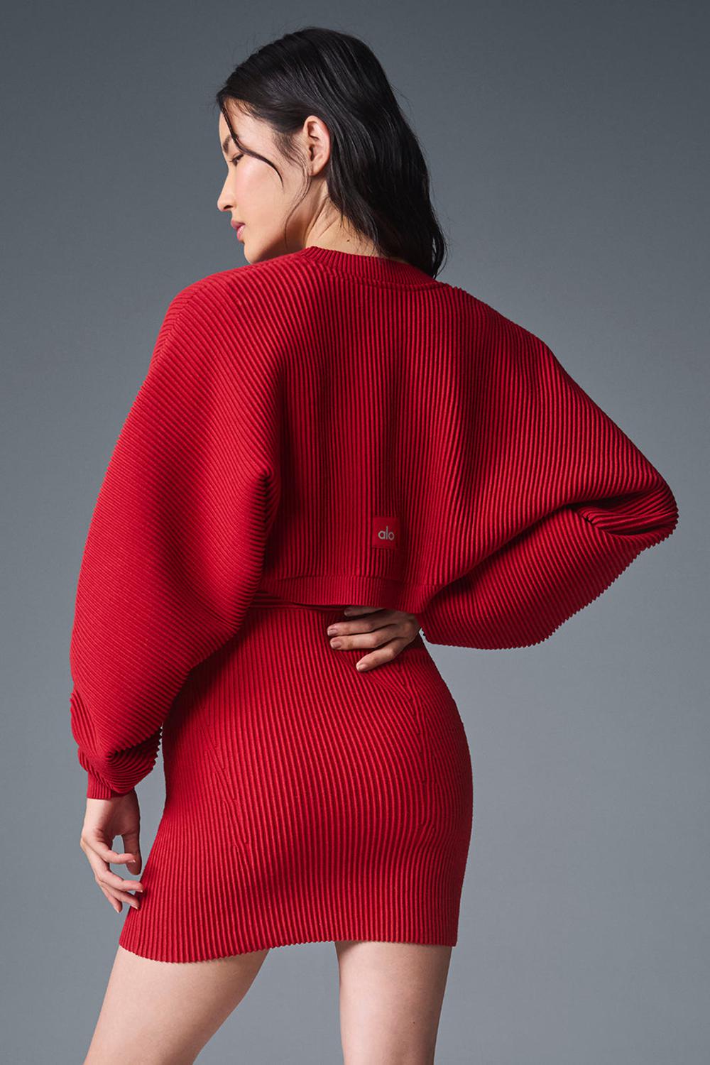 Alo Yoga Denim Knit Shawl Donna Sciarpa Rosse Corallo Rosse | Italia  KIB-641059
