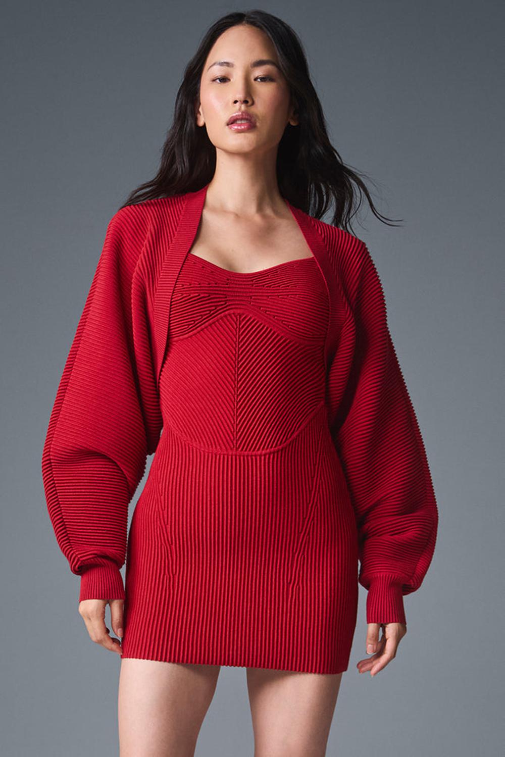 Alo Yoga Denim Knit Shawl Donna Sciarpa Rosse Corallo Rosse | Italia  KIB-641059