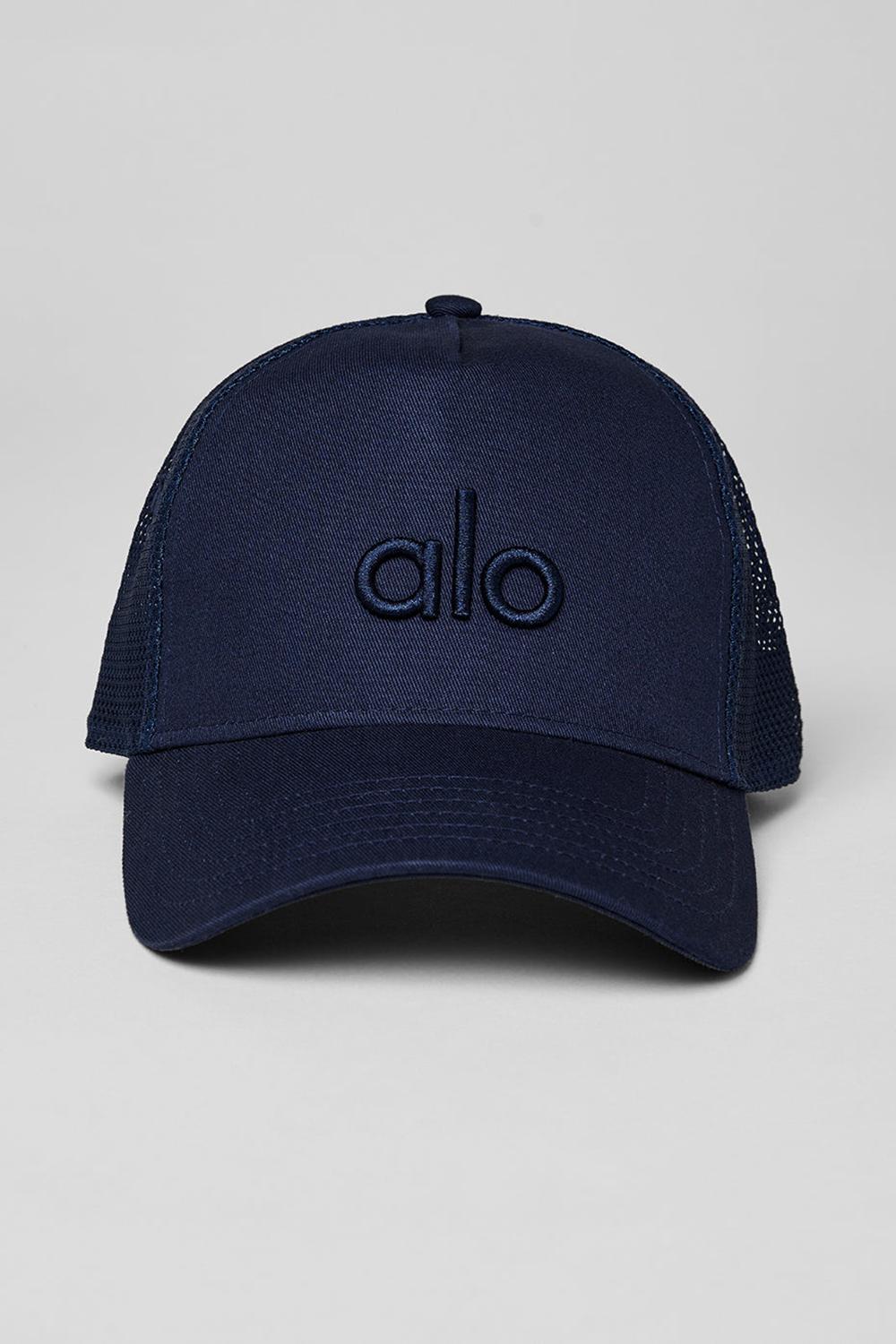 Alo Yoga District Uomo Trucker Hat Blu Marino | Italia  YIA-285319