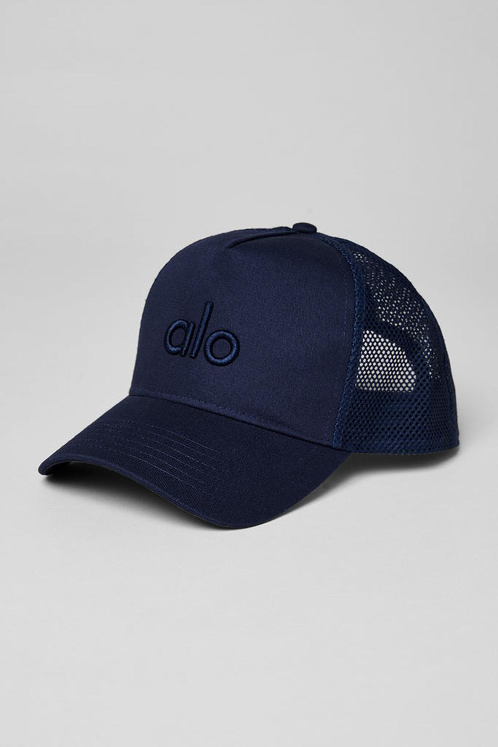 Alo Yoga District Uomo Trucker Hat Blu Marino | Italia  YIA-285319