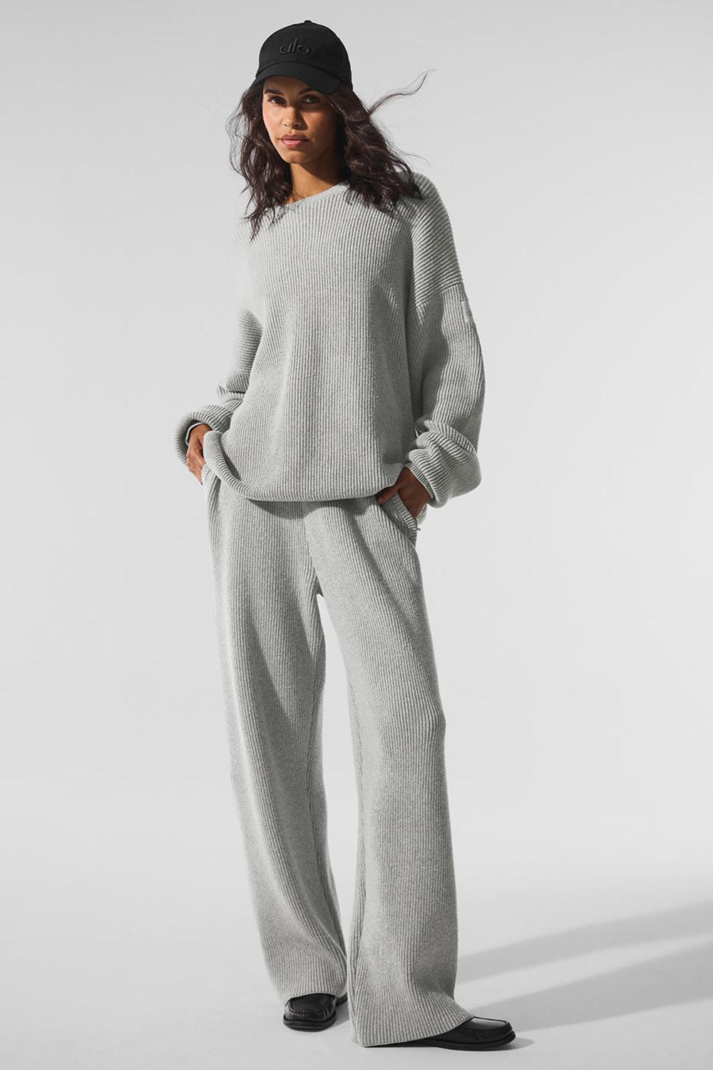 Alo Yoga Domain Rib Knit Donna Sweatpant Grigie | Italia  OTW-630578