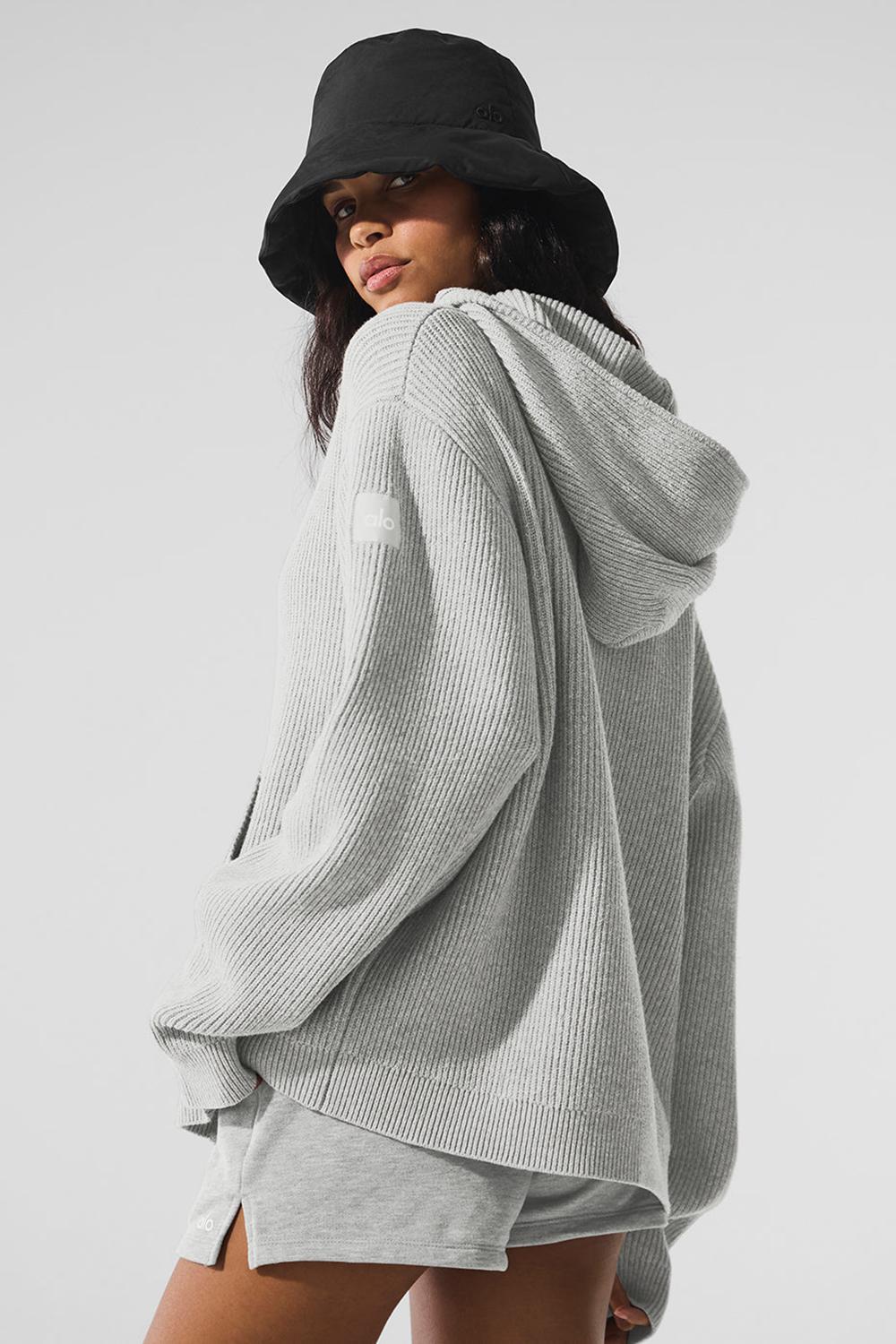 Alo Yoga Domain Rib Knit Full Zip Donna Maglia Grigie | Italia  HLJ-705192