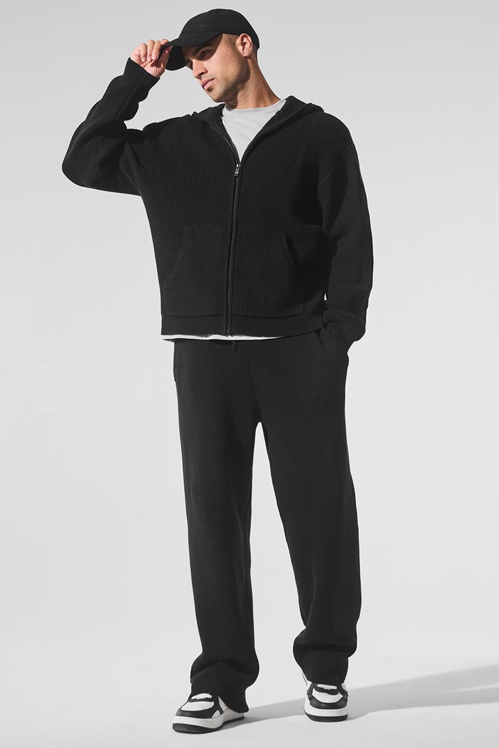 Alo Yoga Domain Rib Knit Uomo Sweatpant Nere | Italia  IAC-206783