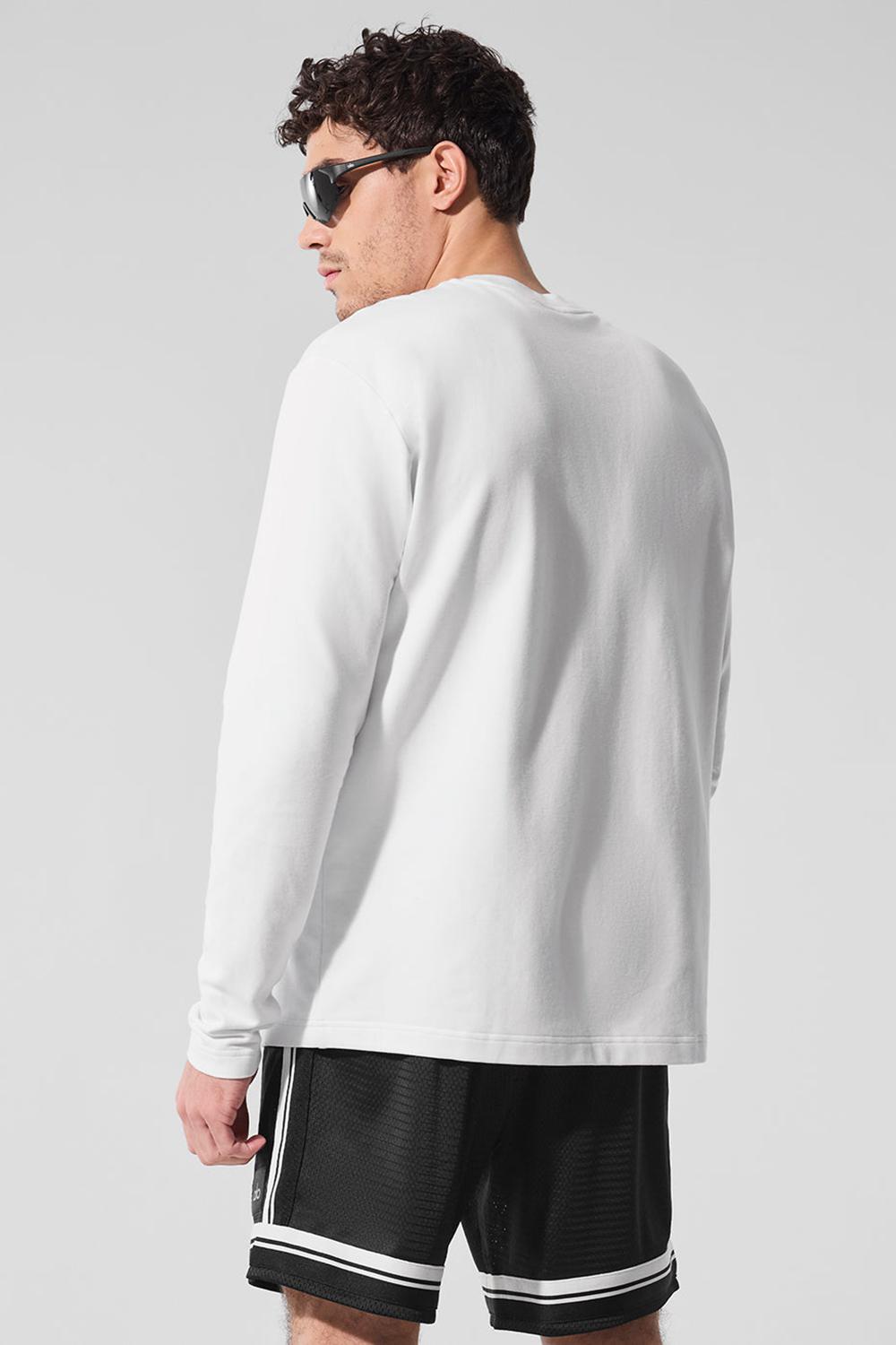 Alo Yoga Double Take Crew Uomo Maniche Lunghe Bianche | Italia  IRT-302957