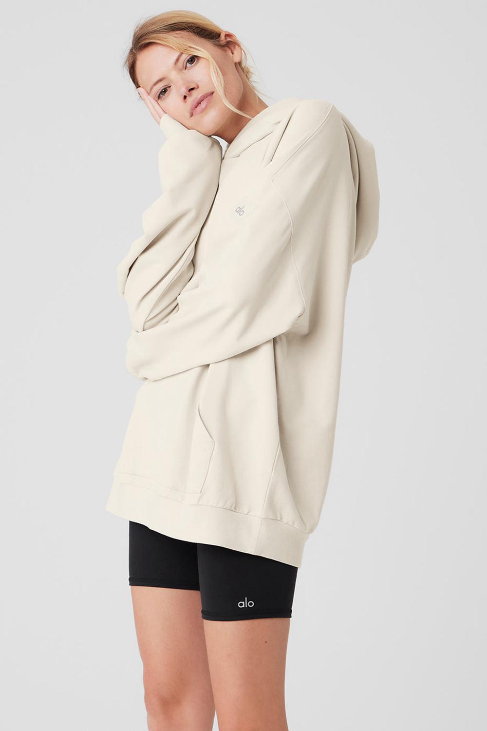 Alo Yoga Double Take Donna Felpa con Cappuccio Bone | Italia  MNH-358496