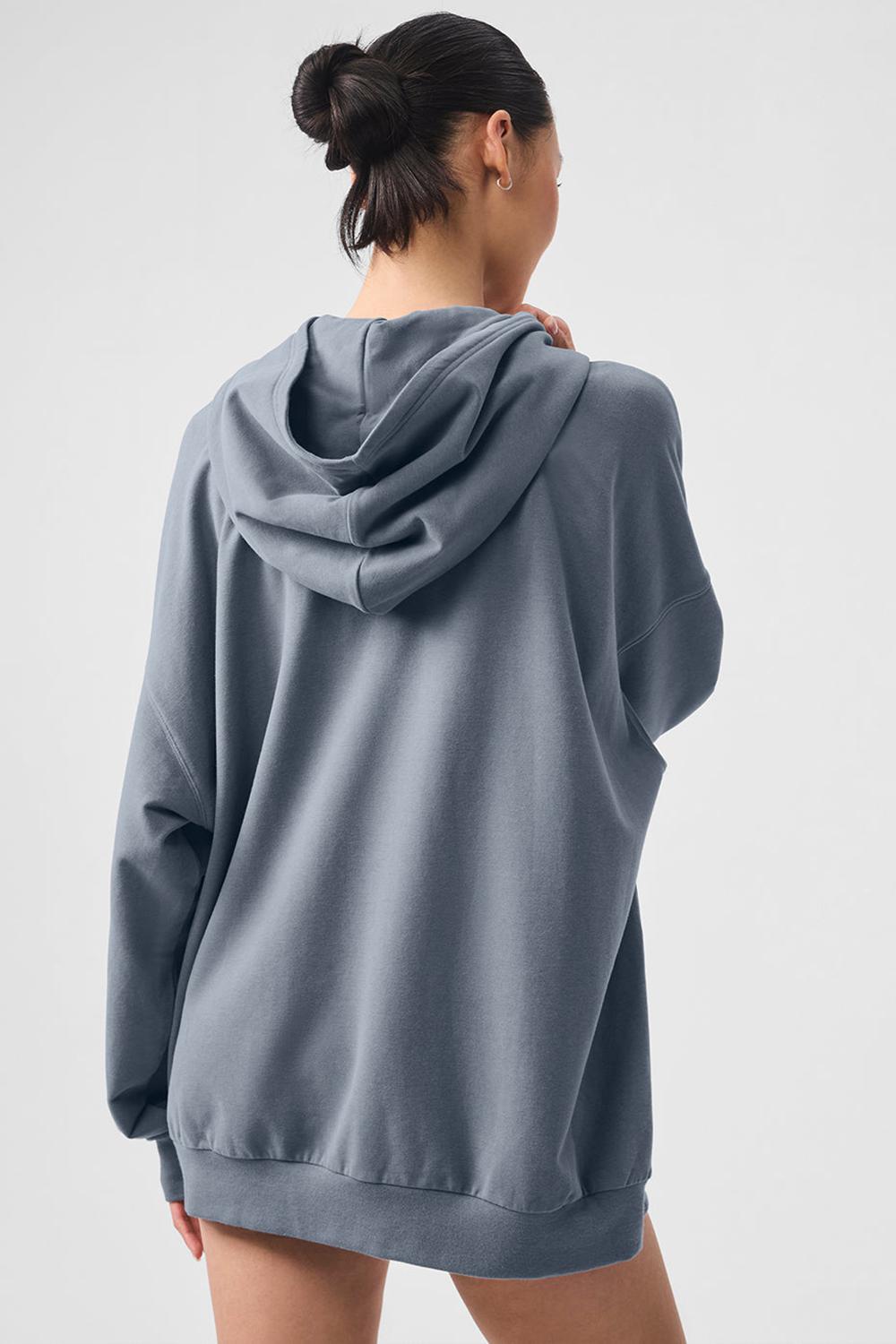 Alo Yoga Double Take Donna Felpa con Cappuccio Grigie | Italia  VTQ-589316