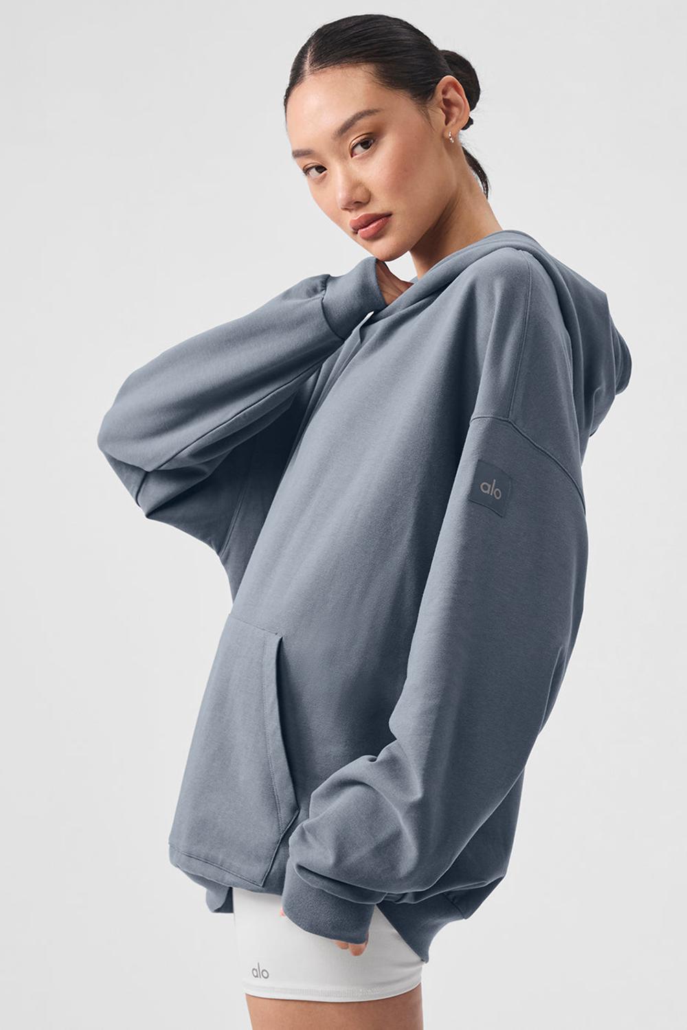 Alo Yoga Double Take Donna Felpa con Cappuccio Grigie | Italia  VTQ-589316