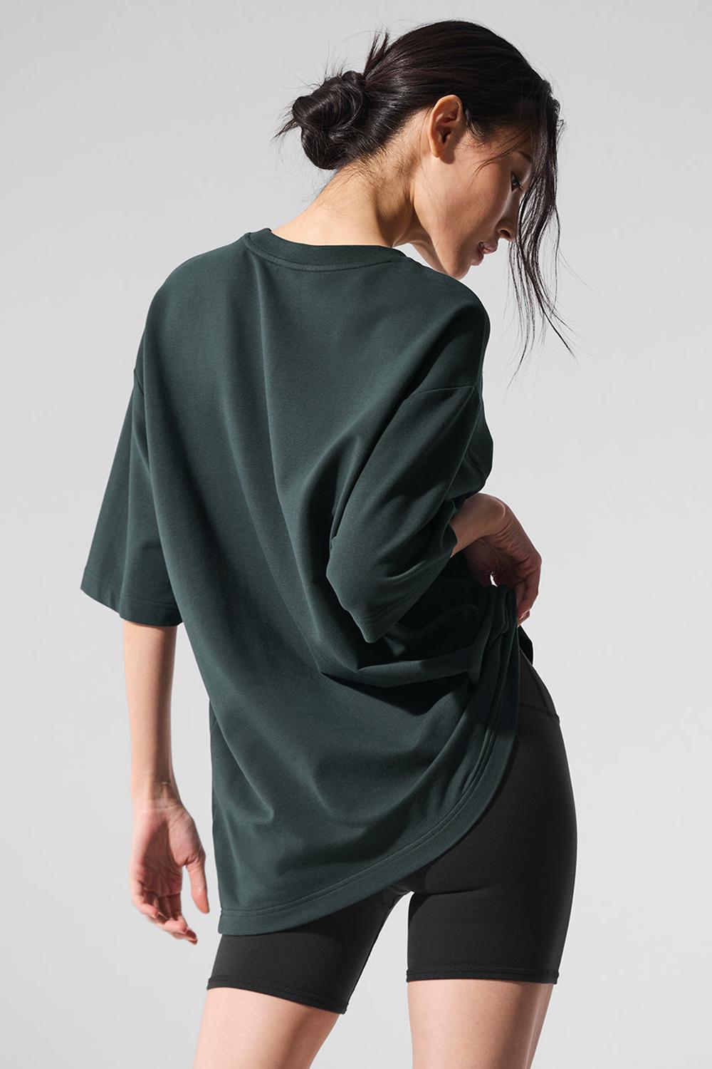 Alo Yoga Double Take Donna Short Sleeve Verdi | Italia  HST-105832