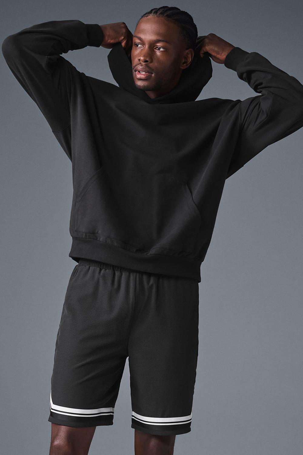 Alo Yoga Double Take Uomo Felpa con Cappuccio Nere | Italia  AWF-124653