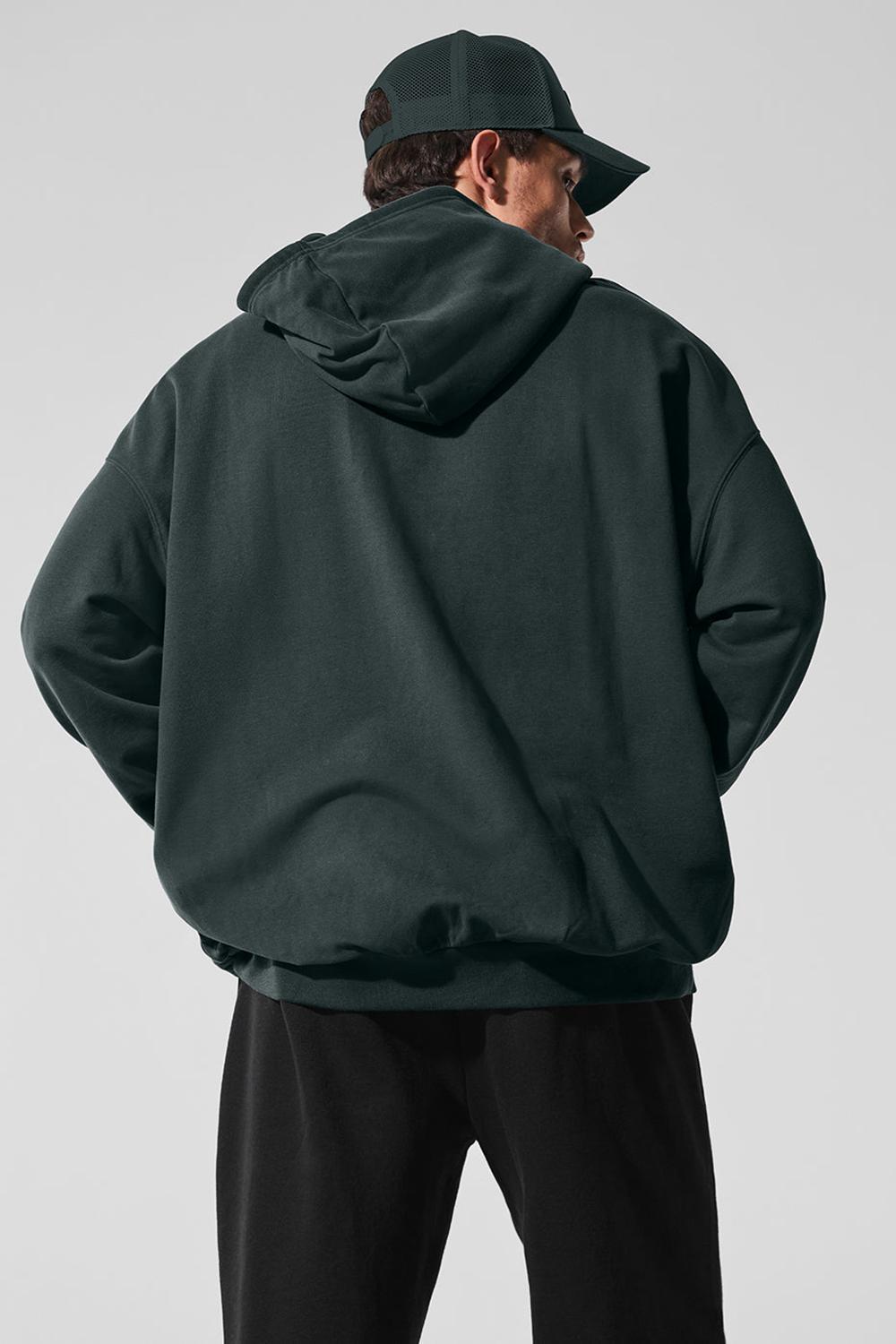 Alo Yoga Double Take Uomo Felpa con Cappuccio Verdi | Italia  THC-956703