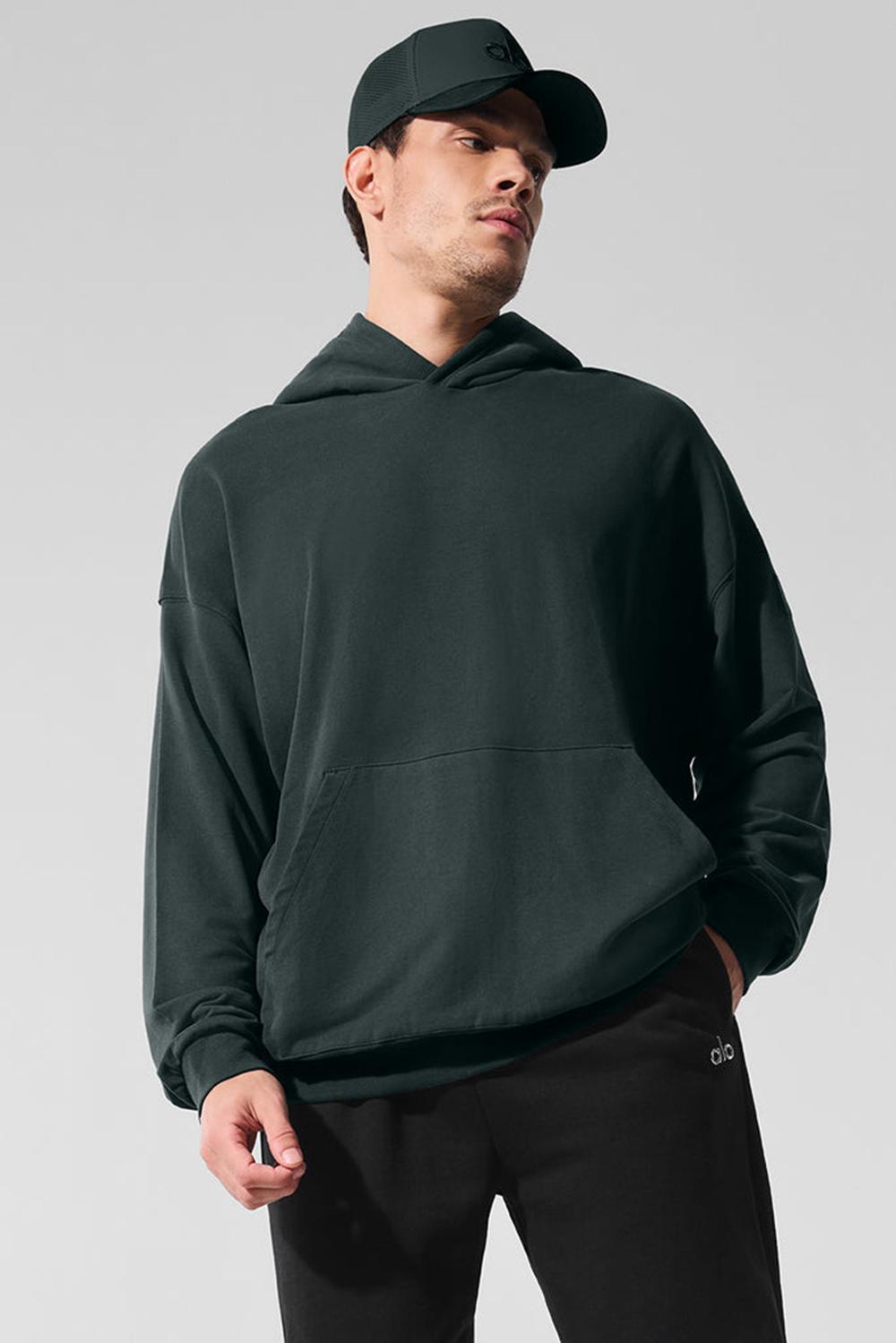 Alo Yoga Double Take Uomo Felpa con Cappuccio Verdi | Italia  THC-956703