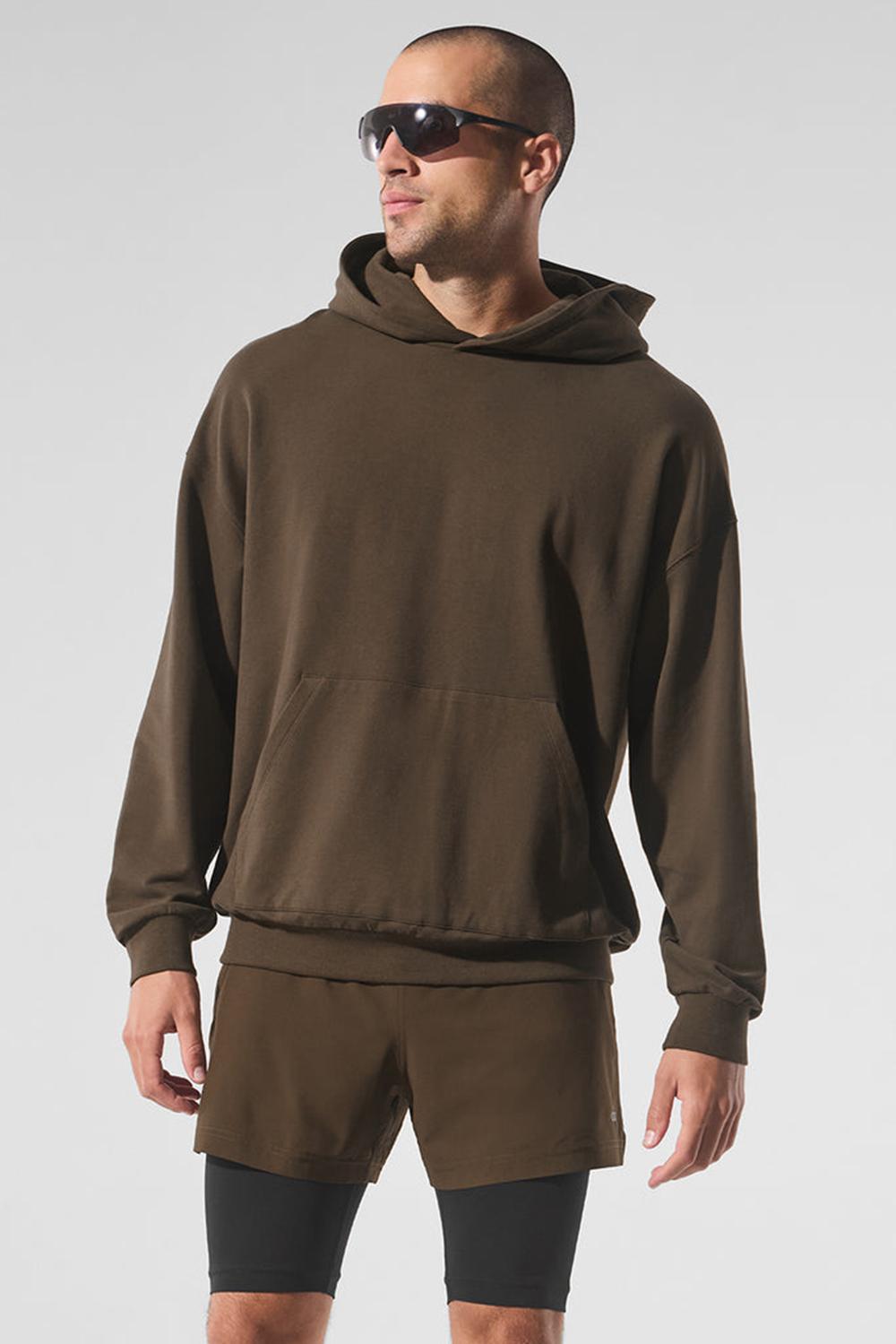 Alo Yoga Double Take Uomo Felpa con Cappuccio Espresso | Italia  CMJ-167389