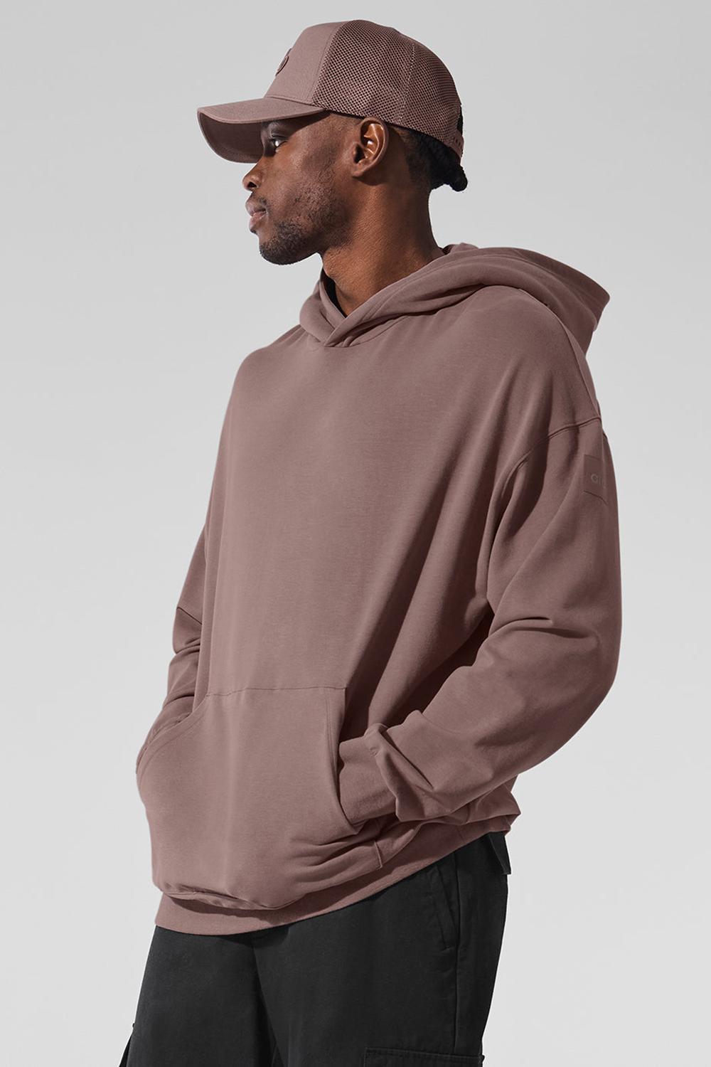 Alo Yoga Double Take Uomo Felpa con Cappuccio Mushroom | Italia  HFI-891206