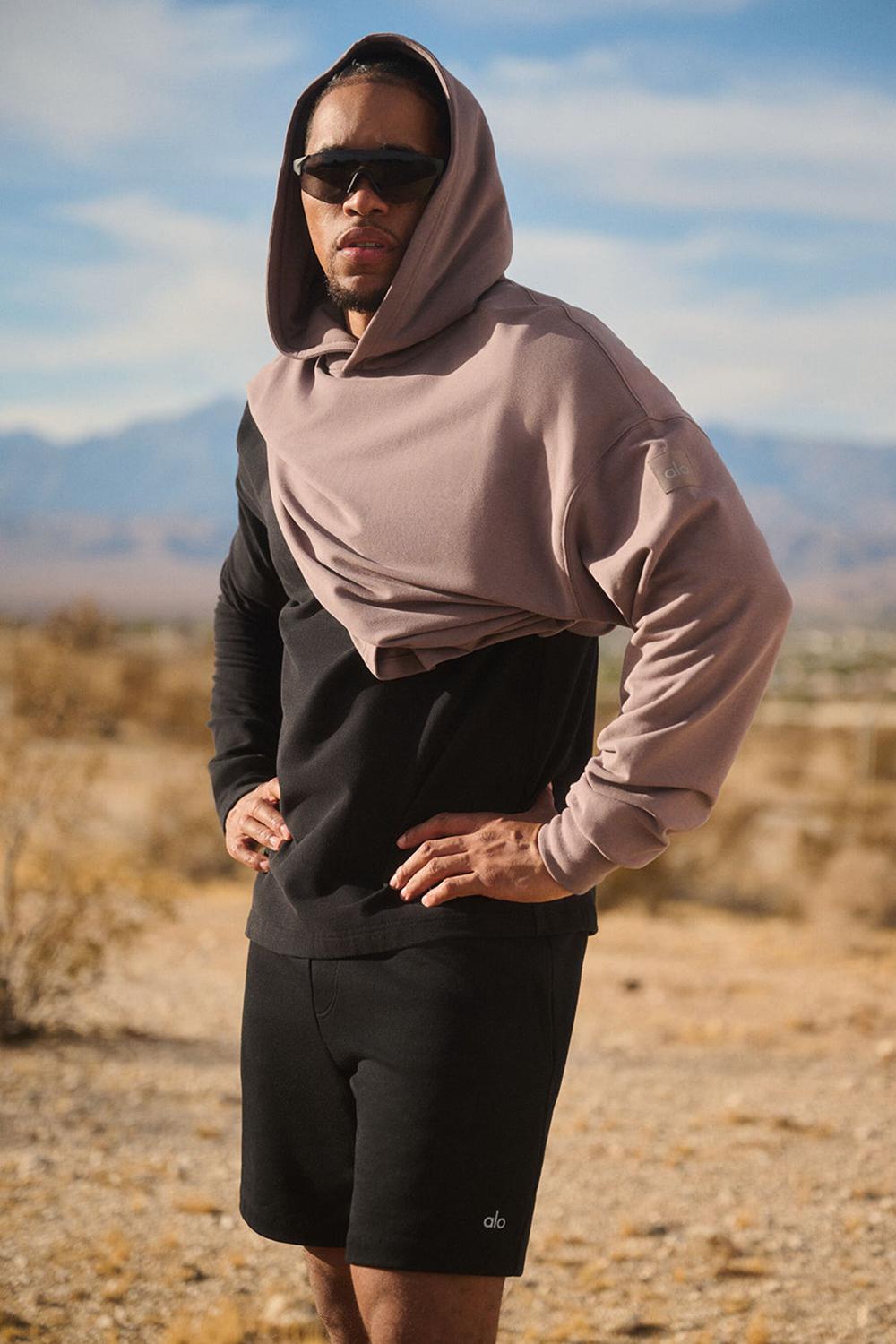 Alo Yoga Double Take Uomo Felpa con Cappuccio Mushroom | Italia  HFI-891206