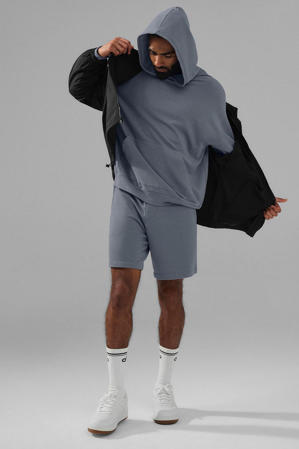 Alo Yoga Double Take Uomo Felpa con Cappuccio Grigie | Italia  MGT-038645
