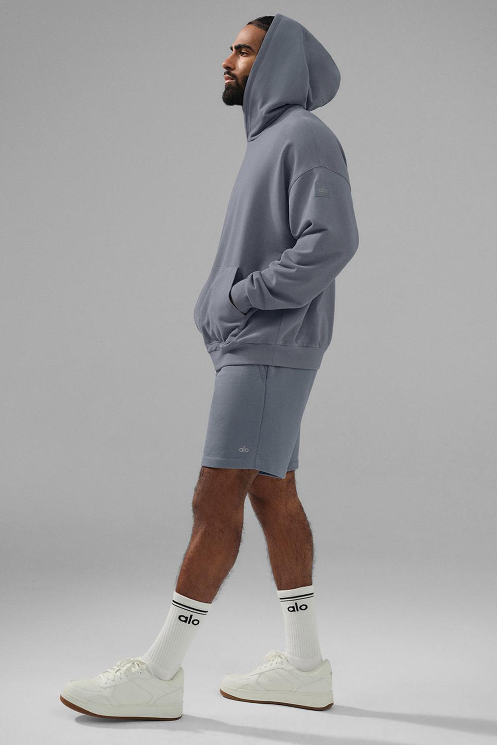 Alo Yoga Double Take Uomo Felpa con Cappuccio Grigie | Italia  MGT-038645
