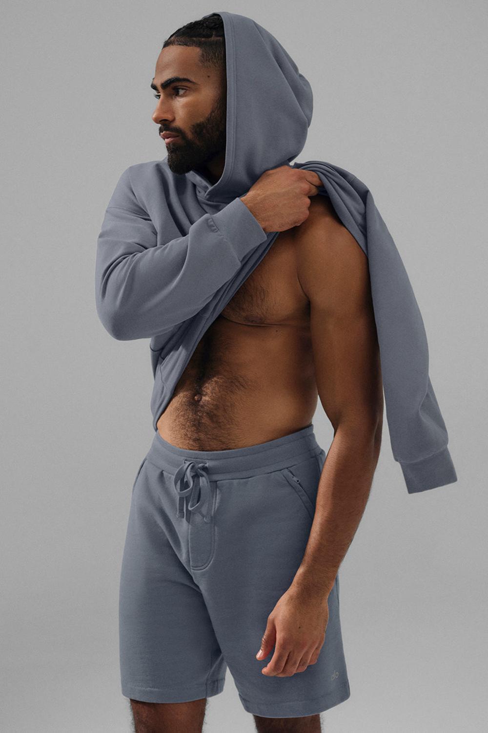 Alo Yoga Double Take Uomo Felpa con Cappuccio Grigie | Italia  MGT-038645