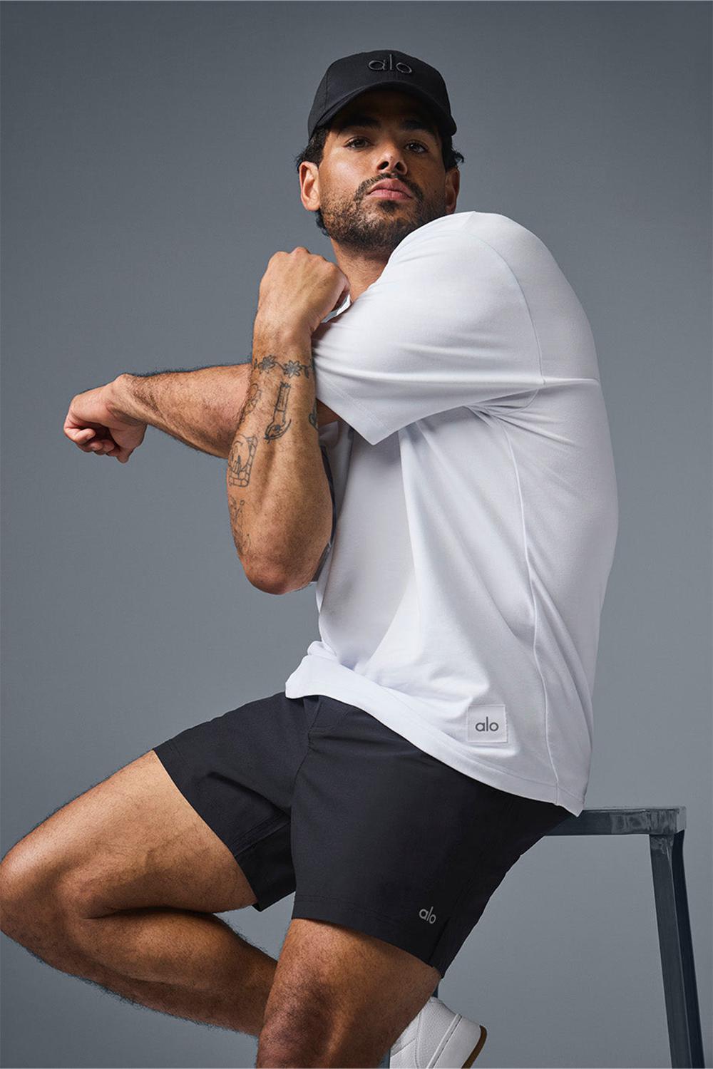 Alo Yoga Double Take Uomo Short Sleeve Bianche | Italia  FSO-941286