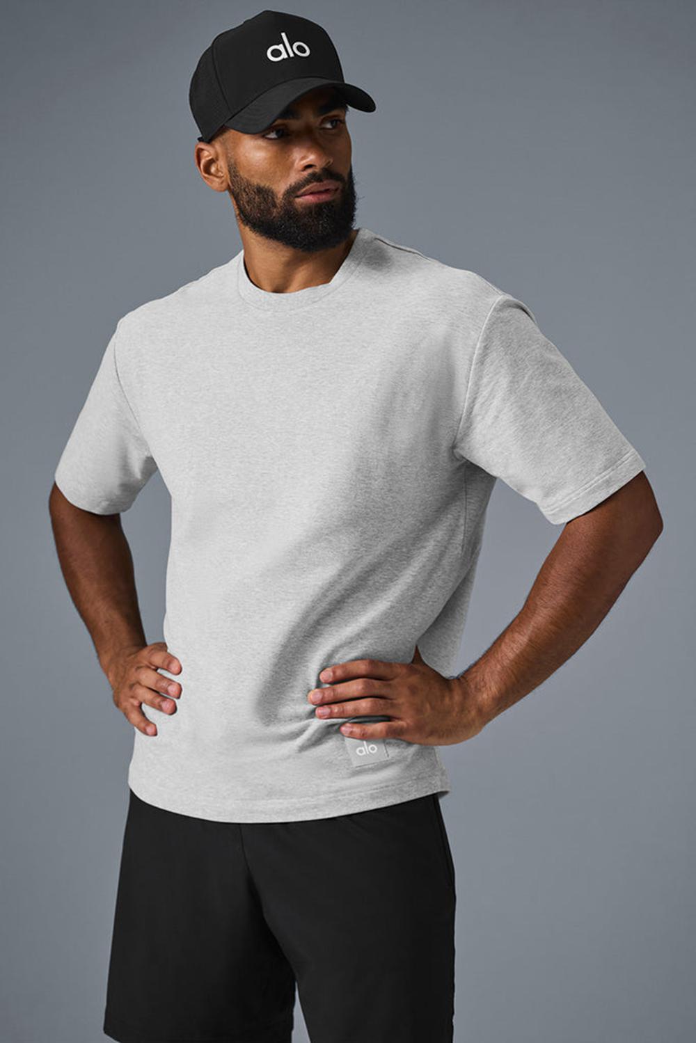 Alo Yoga Double Take Uomo Short Sleeve Grigie | Italia  VCR-183574