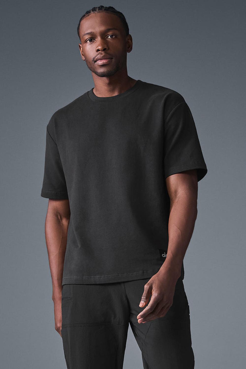 Alo Yoga Double Take Uomo Short Sleeve Nere | Italia  KRW-735410