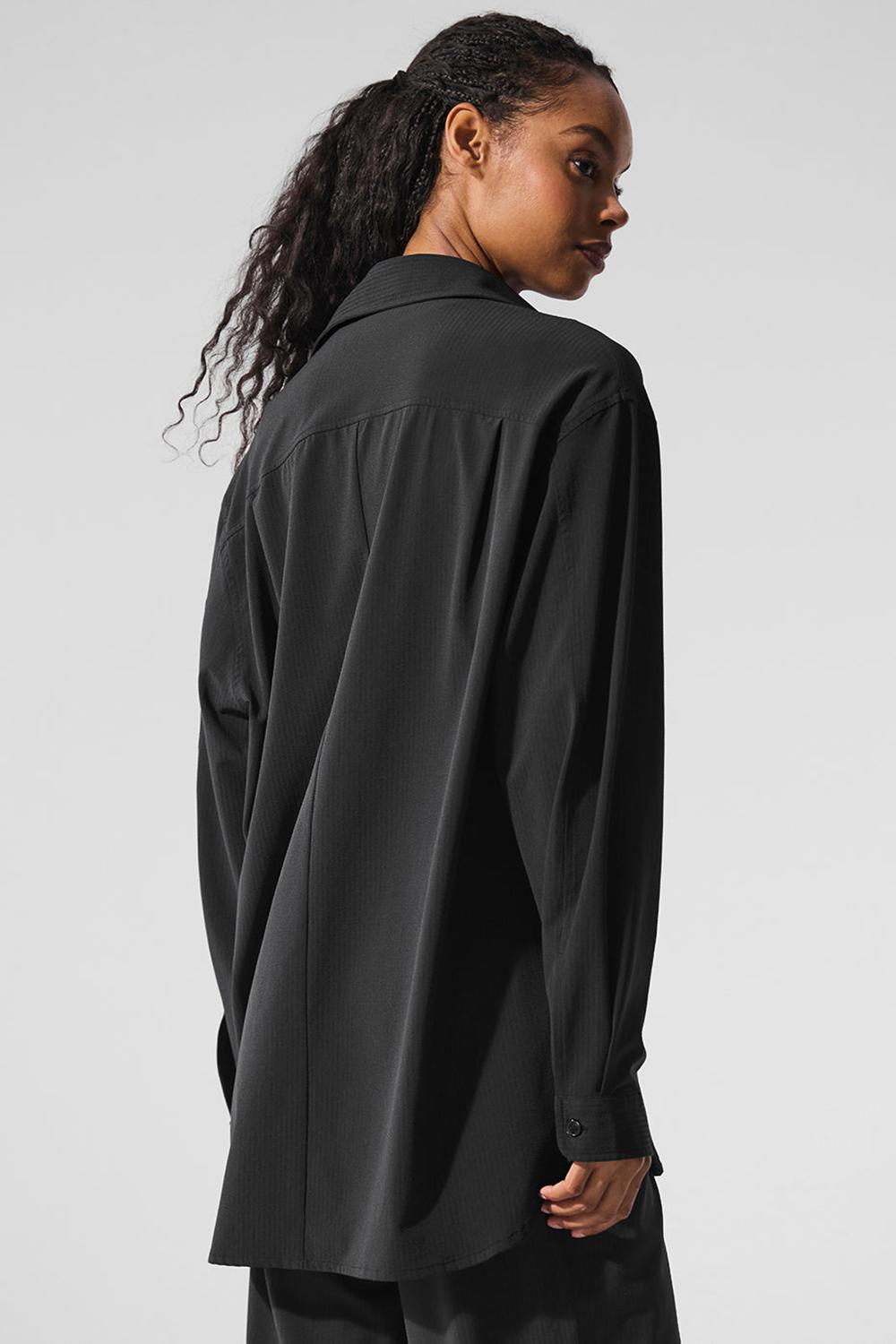 Alo Yoga Dreamscape Button Down Donna Maniche Lunghe Nere | Italia  XQO-287354