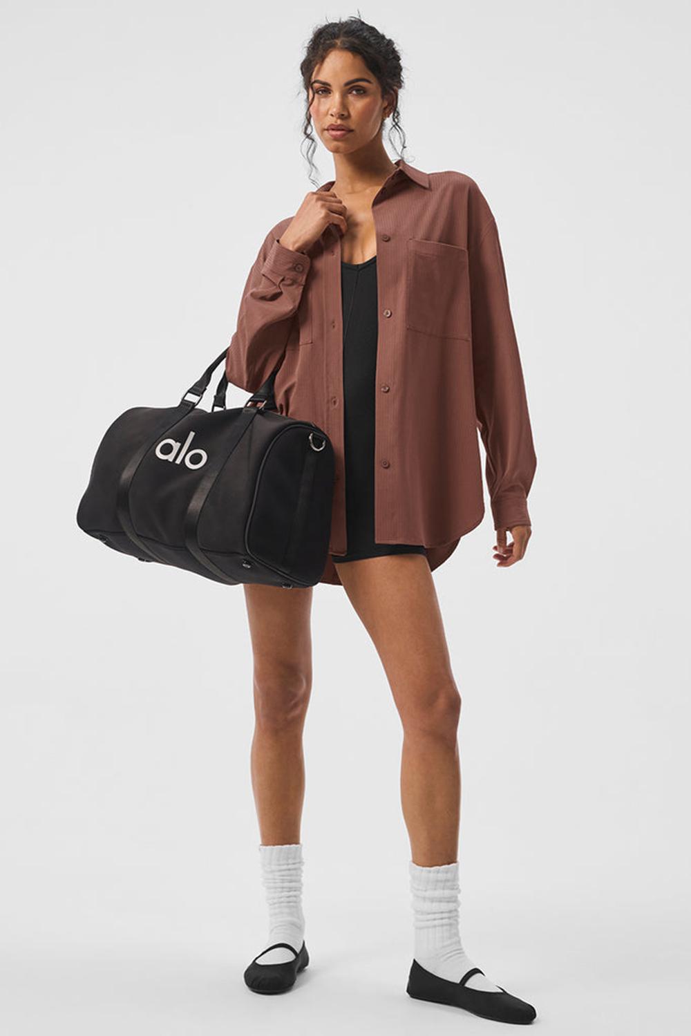 Alo Yoga Dreamscape Button Down Donna Maniche Lunghe Chestnut | Italia  AZD-967452