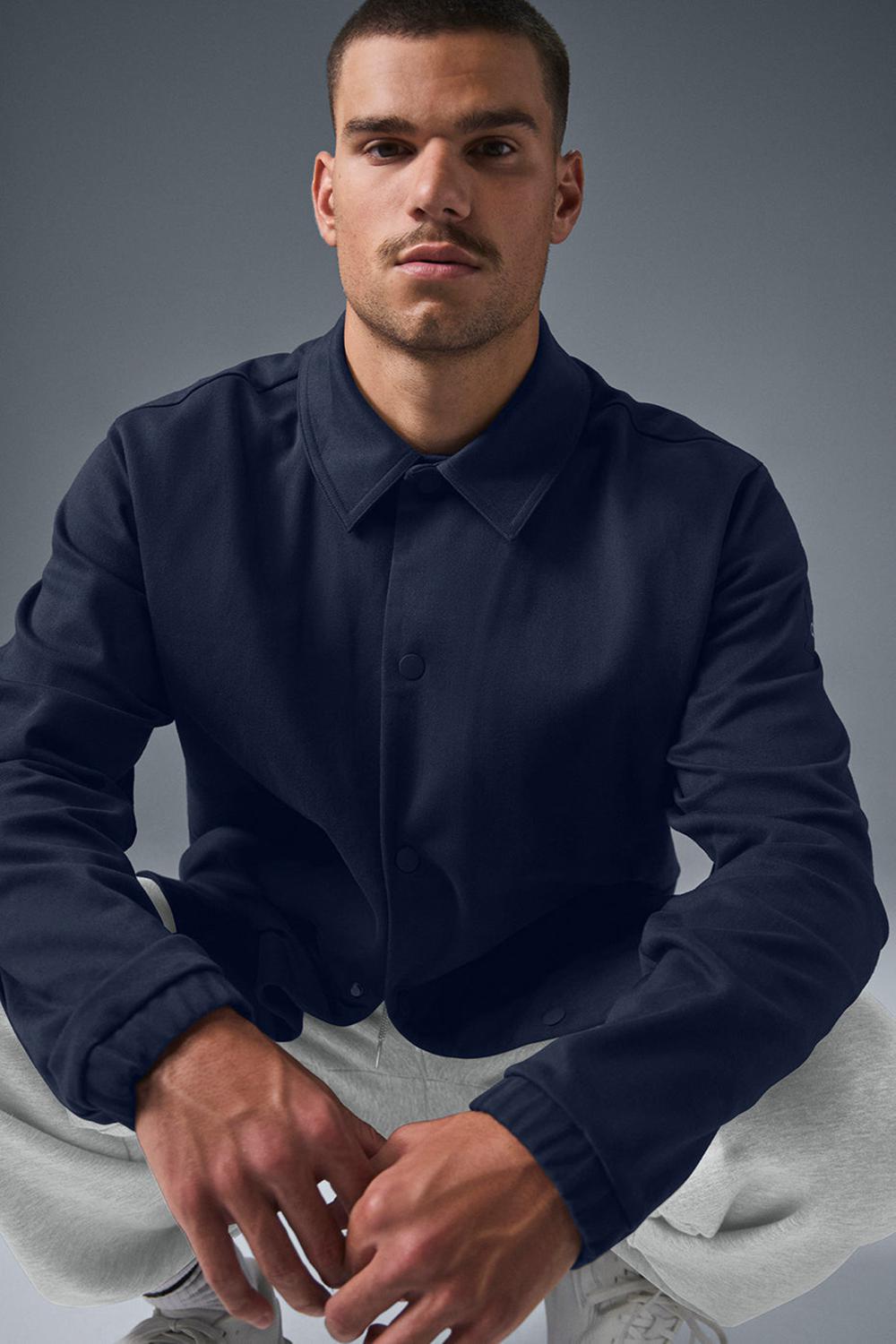 Alo Yoga Edition Sueded Uomo Giacca Blu Marino | Italia  XUQ-750386
