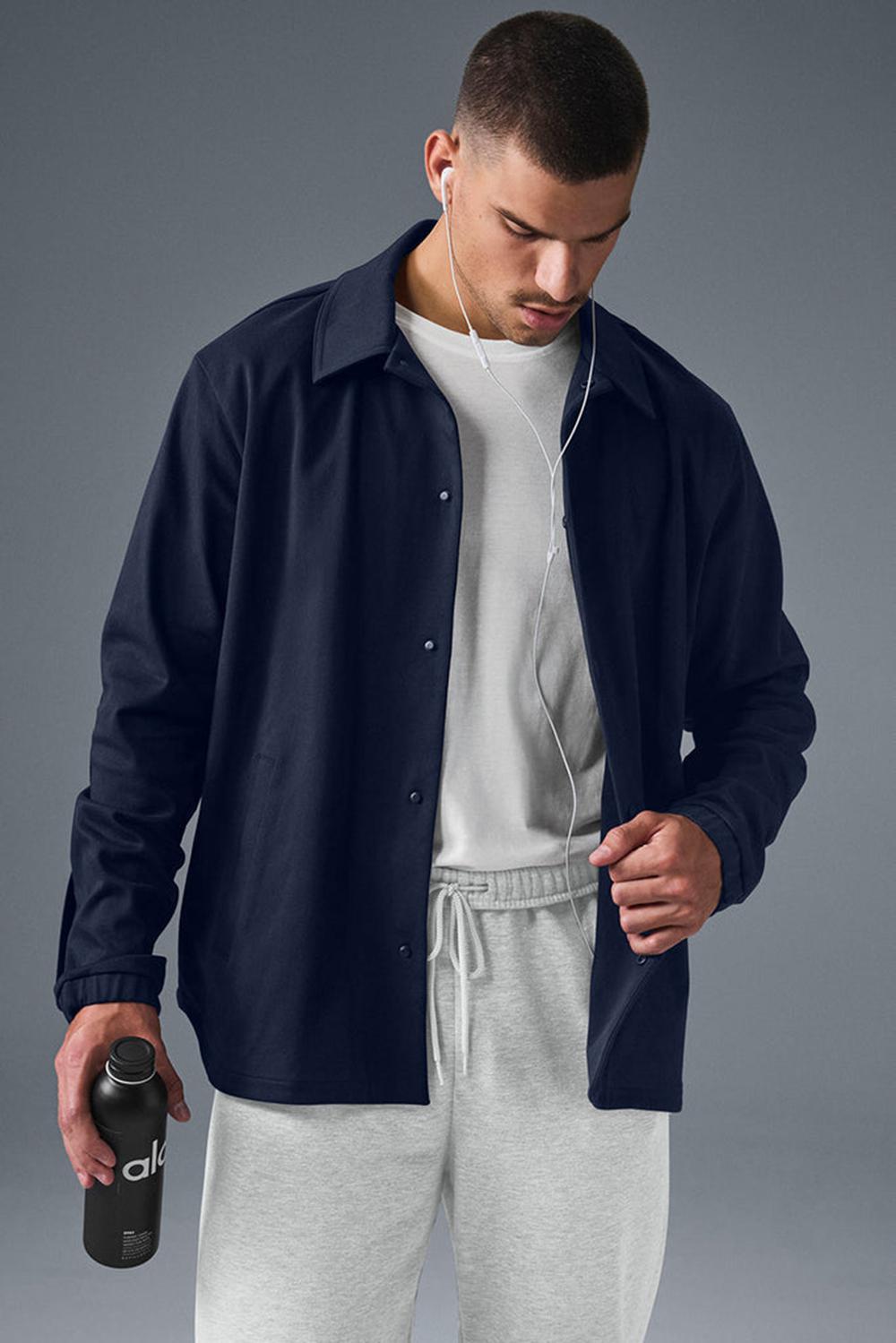 Alo Yoga Edition Sueded Uomo Giacca Blu Marino | Italia  XUQ-750386