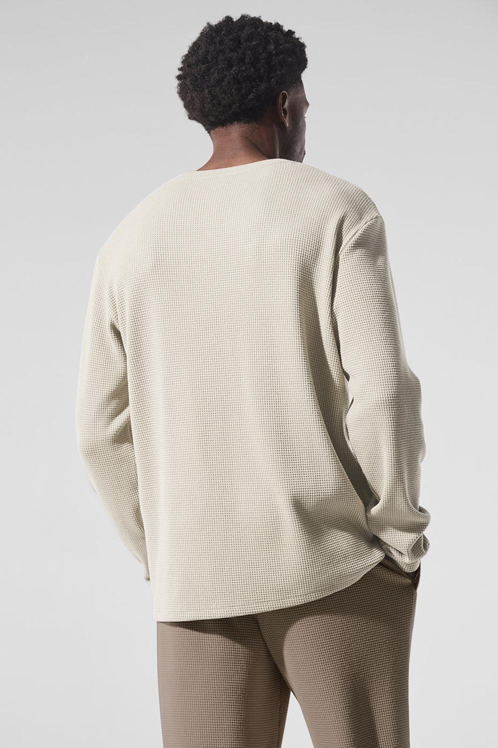 Alo Yoga Elevate Waffle Crew Uomo Maniche Lunghe Bone | Italia  VGC-857491