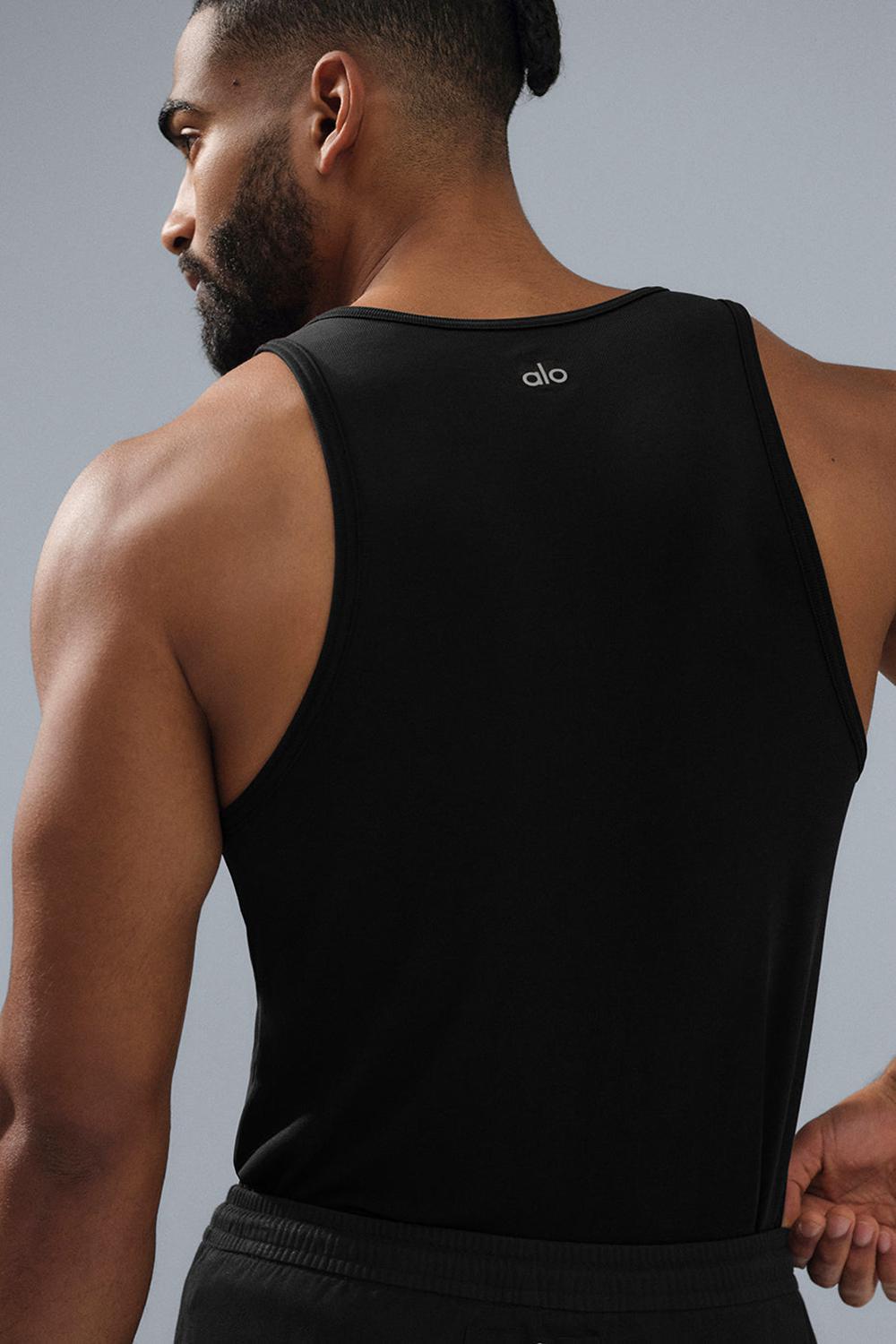 Alo Yoga Everyday Modal Rib Uomo Tank Nere | Italia  RSP-017684