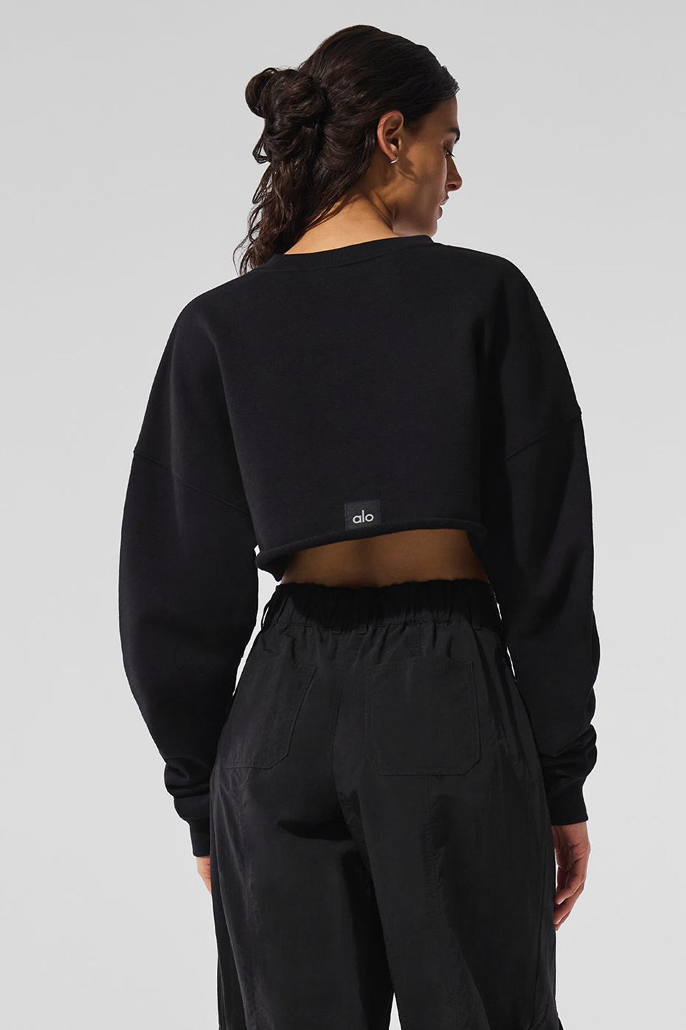Alo Yoga Extreme Cropped Donna Pullover Nere | Italia  KEA-023785