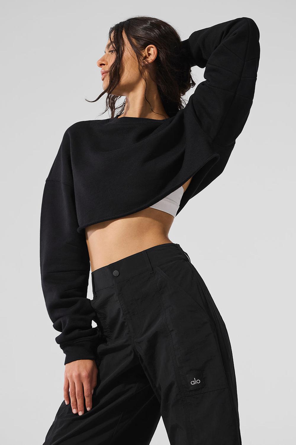 Alo Yoga Extreme Cropped Donna Pullover Nere | Italia  KEA-023785
