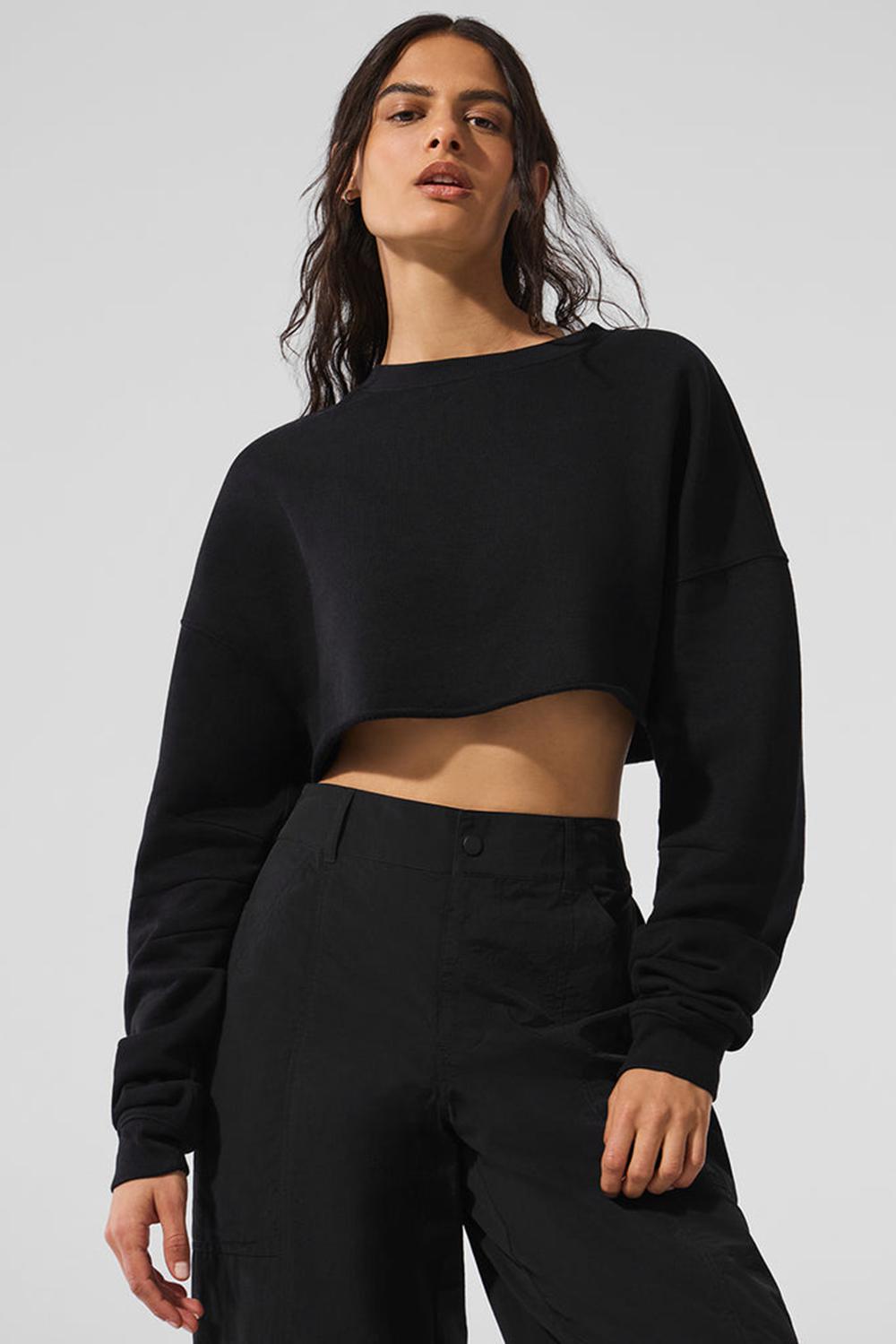 Alo Yoga Extreme Cropped Donna Pullover Nere | Italia  KEA-023785