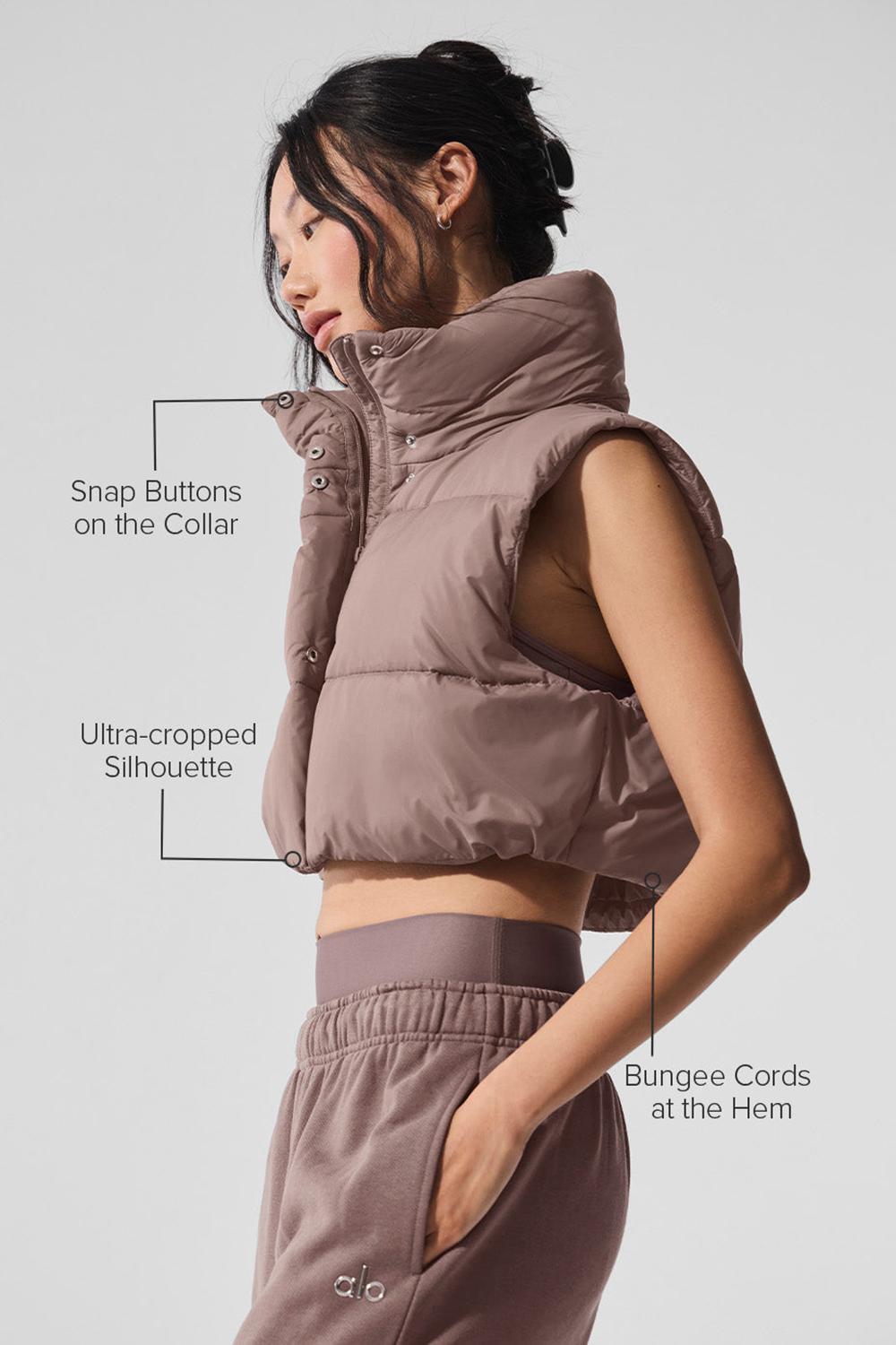 Alo Yoga Extreme Cropped Gold Rush Puffer Donna Gilet Mushroom | Italia  ZWC-235879