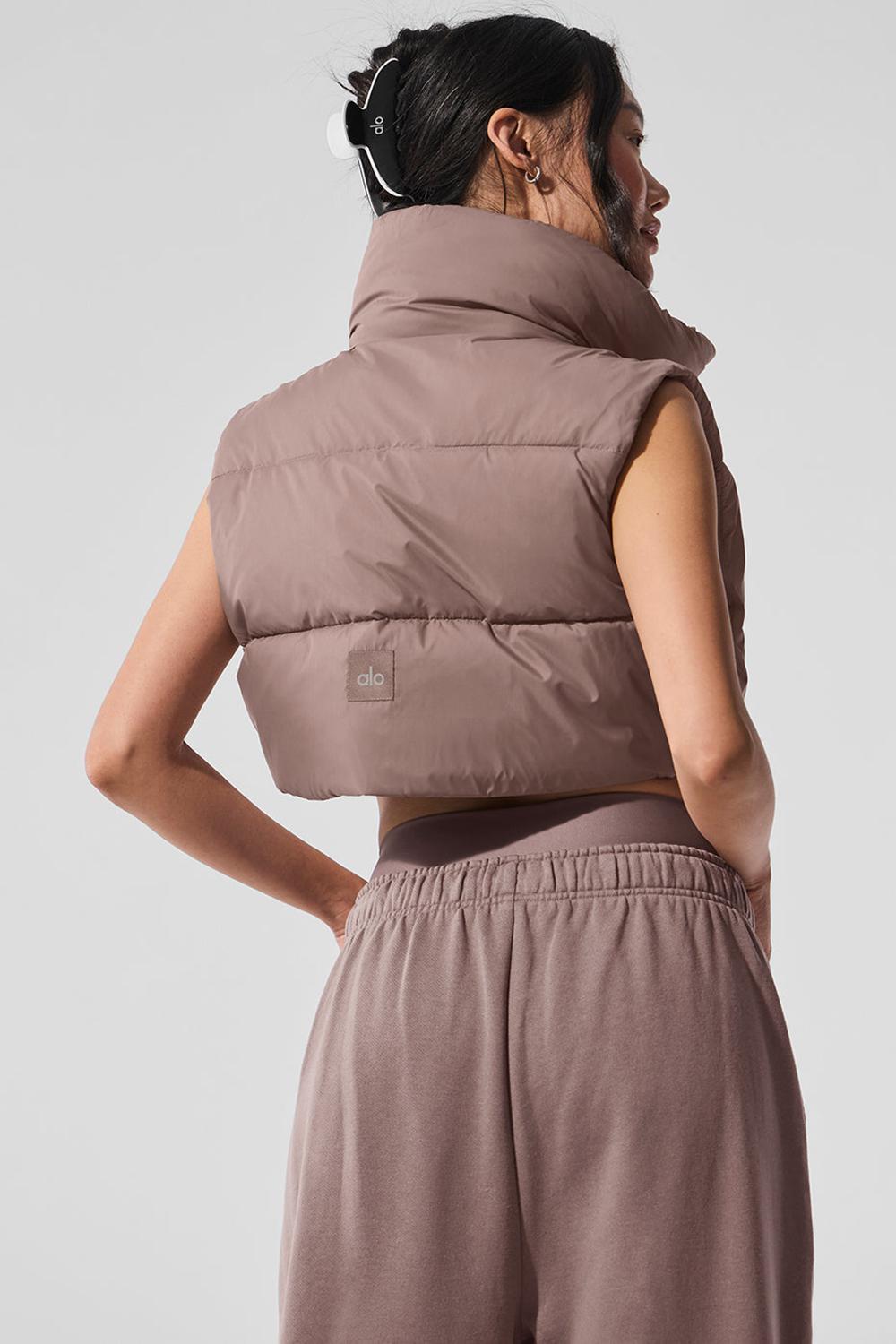 Alo Yoga Extreme Cropped Gold Rush Puffer Donna Gilet Mushroom | Italia  ZWC-235879