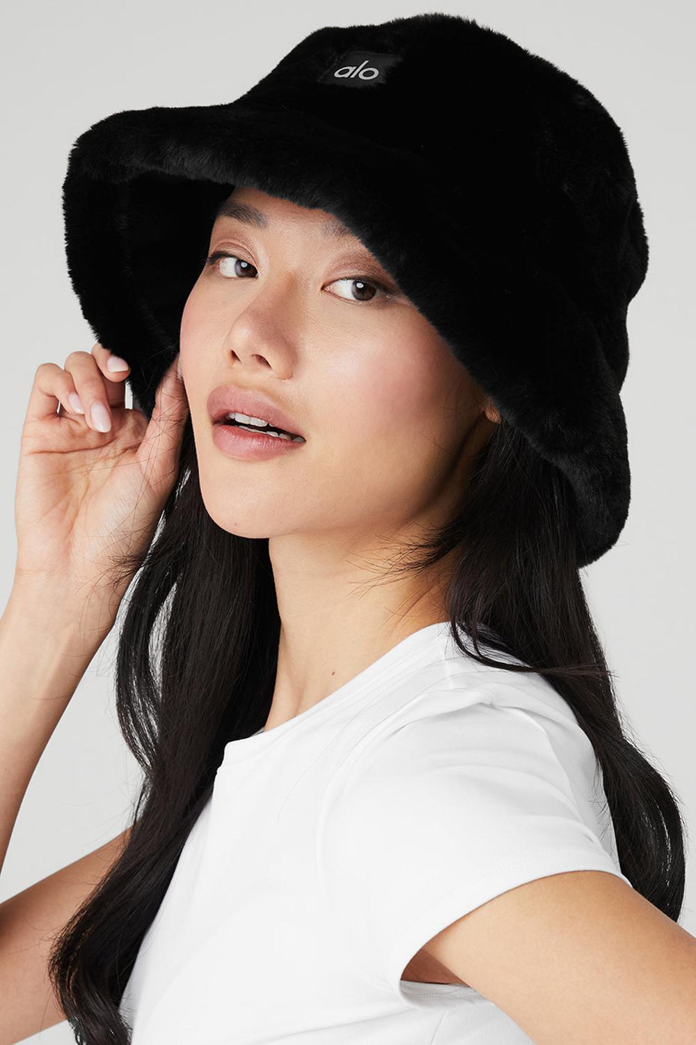 Alo Yoga Faux Fur Donna Bucket Hat Nere | Italia  VPK-408257