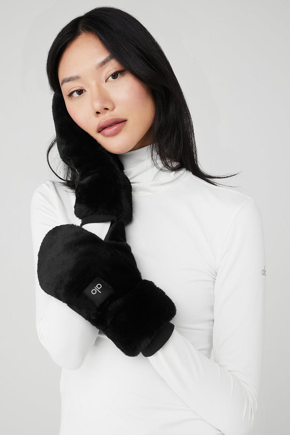 Alo Yoga Faux Fur Donna Mittens Nere | Italia  AWM-196453