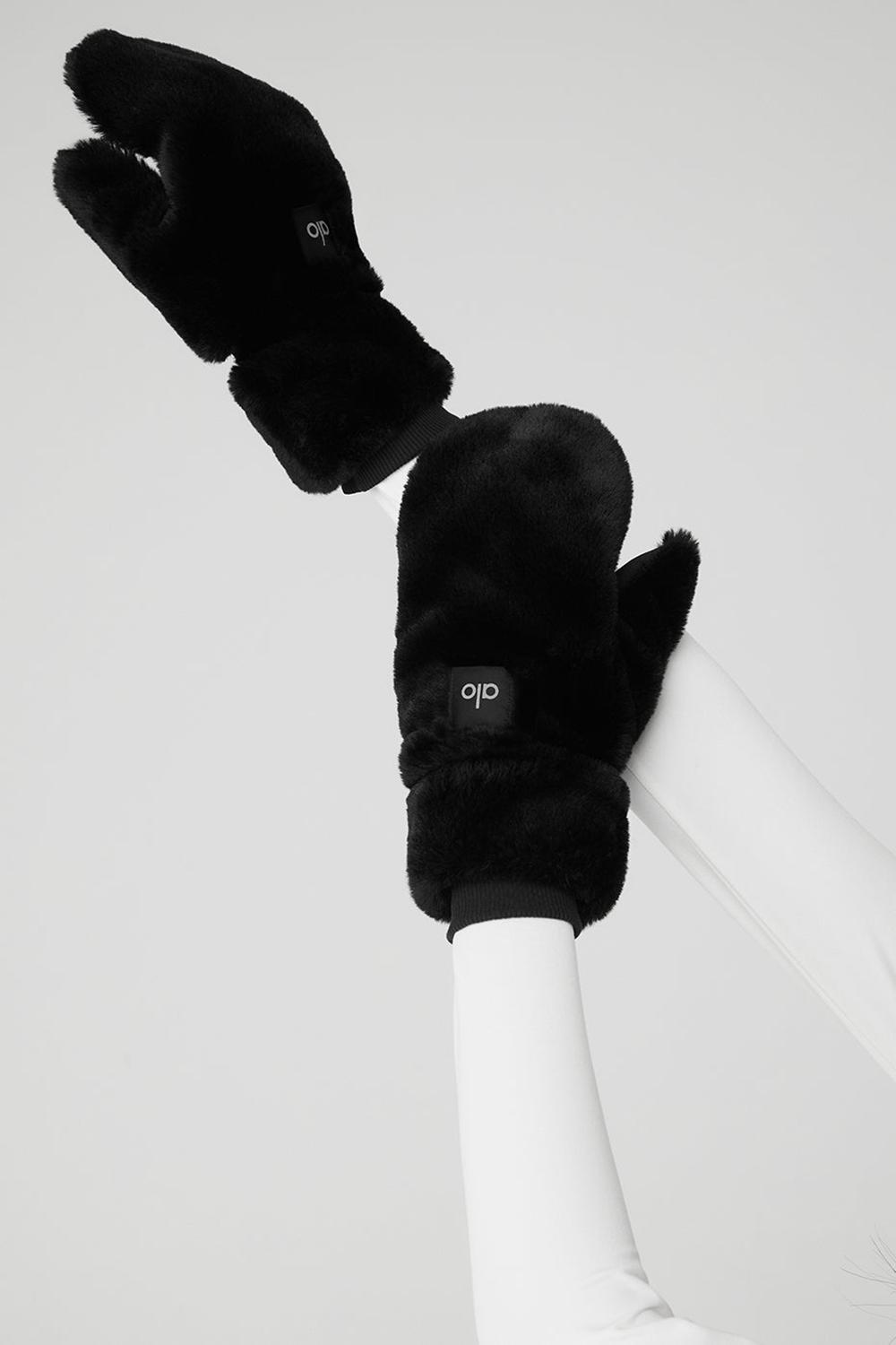 Alo Yoga Faux Fur Donna Mittens Nere | Italia  AWM-196453