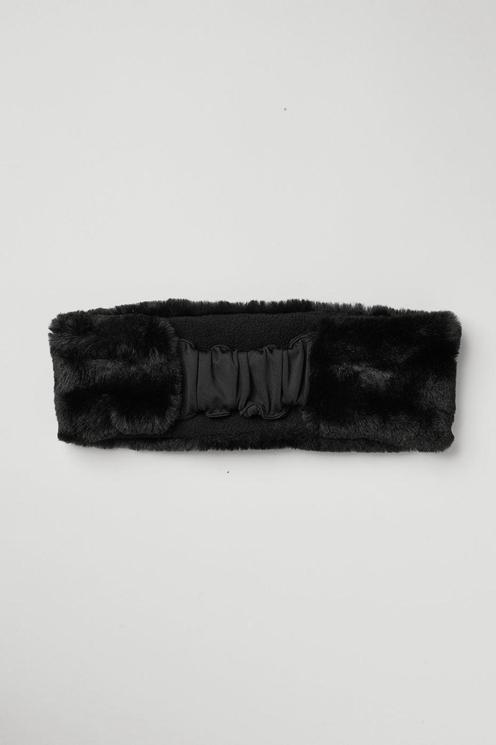 Alo Yoga Faux Fur Ear Warmers Donna Fasce Per Capelli Nere | Italia  SAO-693017
