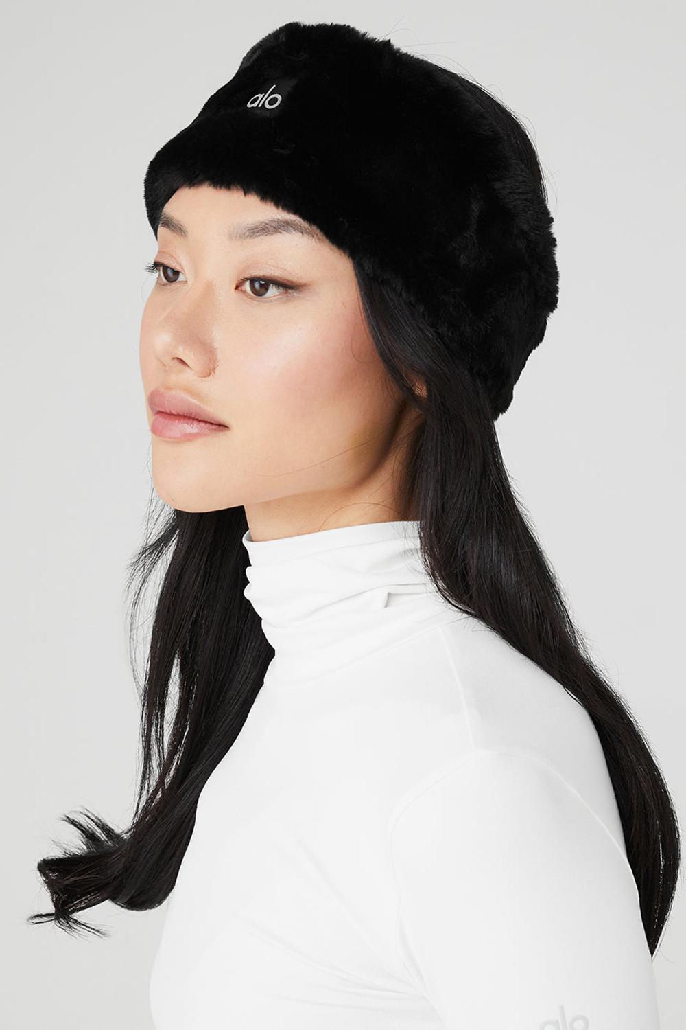 Alo Yoga Faux Fur Ear Warmers Donna Fasce Per Capelli Nere | Italia  SAO-693017