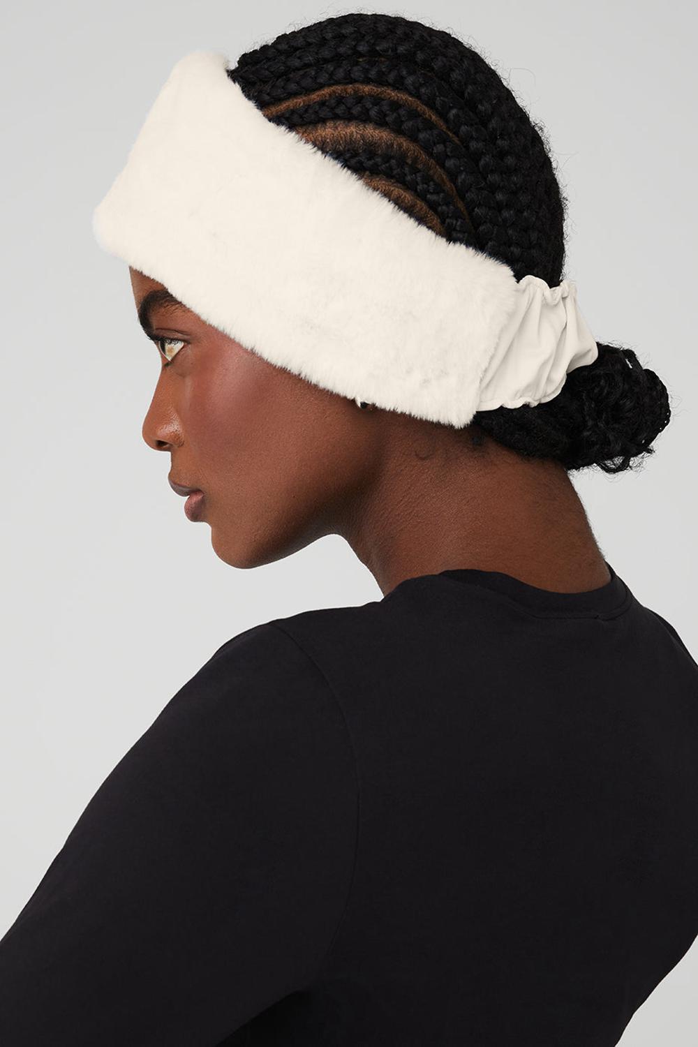 Alo Yoga Faux Fur Ear Warmers Donna Fasce Per Capelli Ivory | Italia  AIF-863597