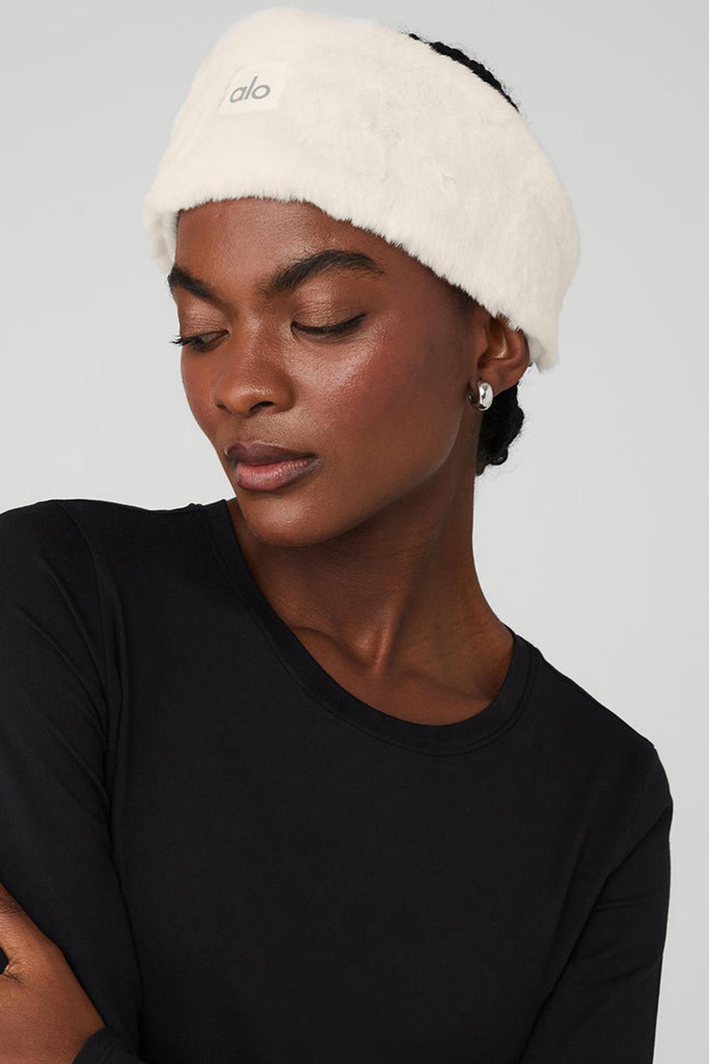 Alo Yoga Faux Fur Ear Warmers Donna Fasce Per Capelli Ivory | Italia  AIF-863597