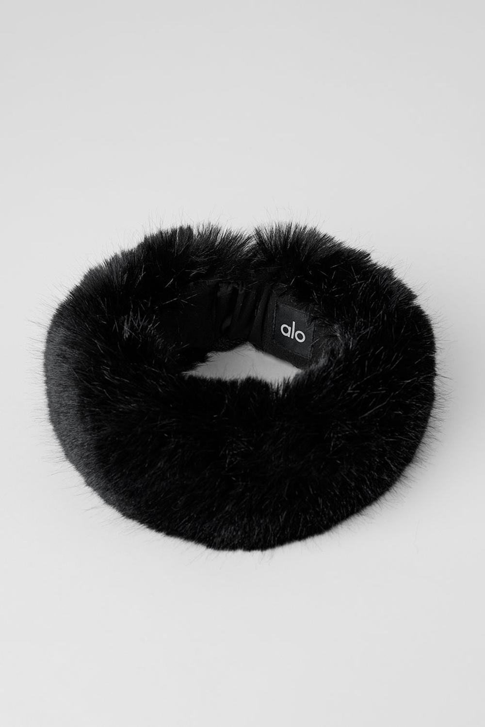 Alo Yoga Faux Fur Wintersun Donna Fasce Per Capelli Nere | Italia  TZV-820514