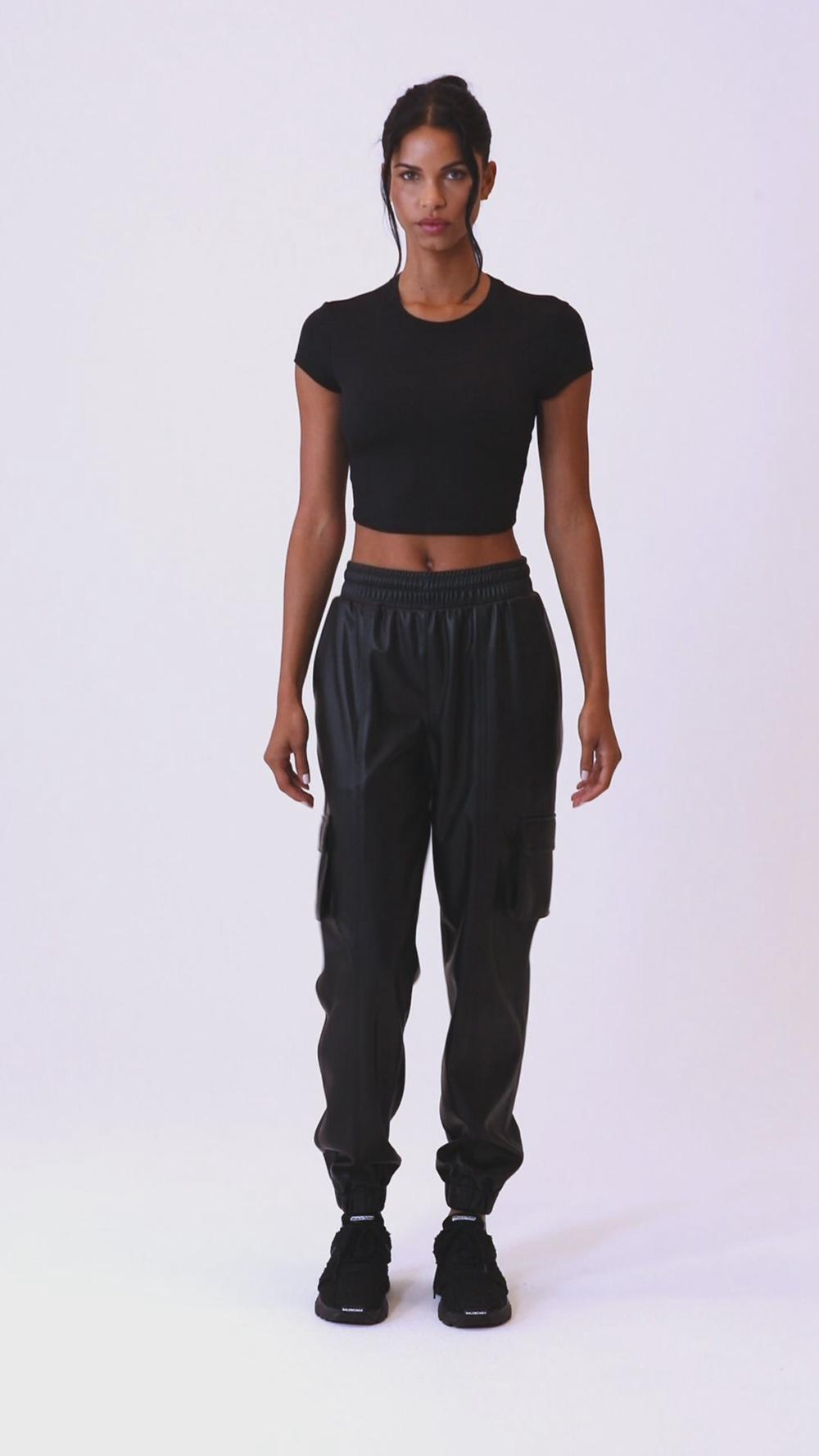 Alo Yoga Faux Leather Power Hour Donna Pantaloni Jogger Toasted Almond | Italia  ZEJ-367054