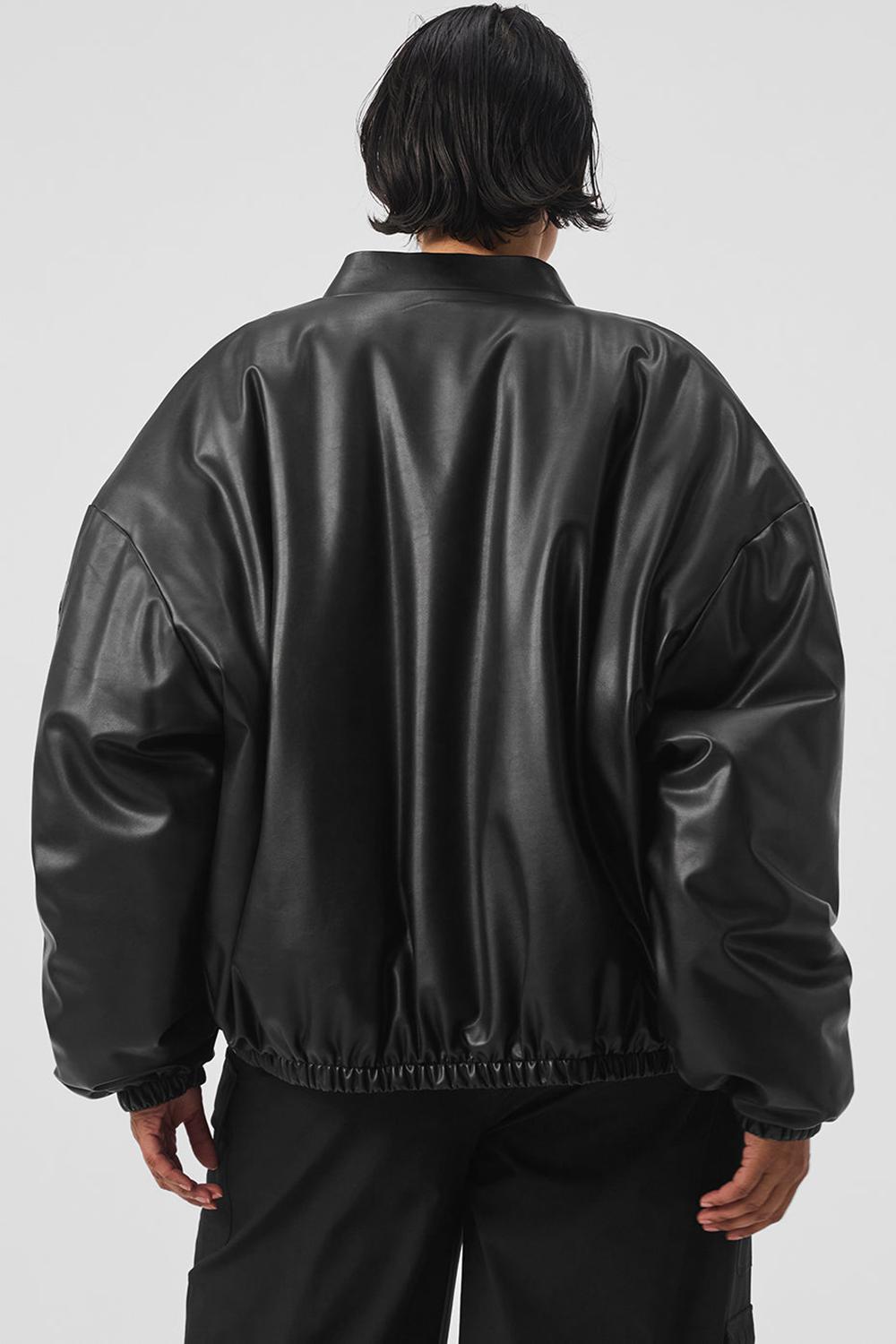 Alo Yoga Faux Leather Premier Donna Giacca Bomber Nere | Italia  EHJ-649352