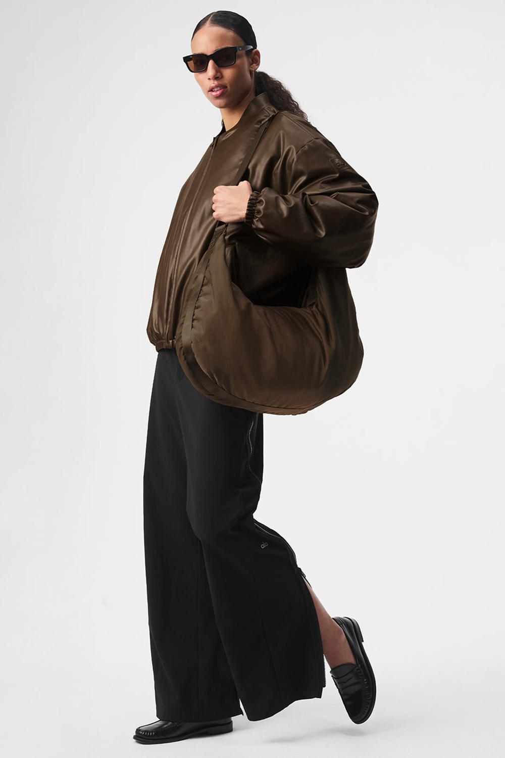 Alo Yoga Faux Leather Premier Donna Giacca Bomber Espresso | Italia  YAF-984607