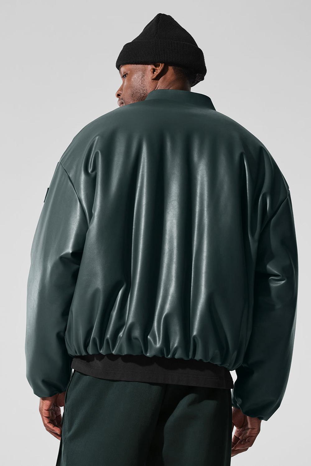 Alo Yoga Faux Leather Premier Uomo Giacca Bomber Verdi | Italia  TDP-295184