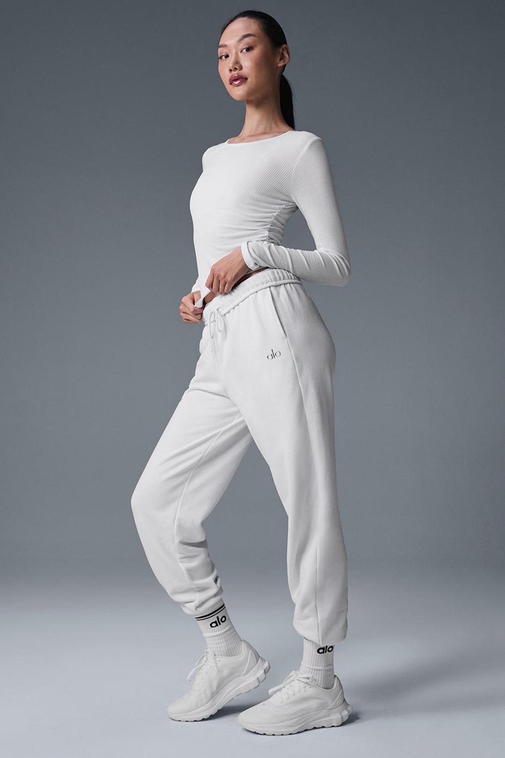 Alo Yoga Gather Donna Maniche Lunghe Bianche | Italia  DGN-746152