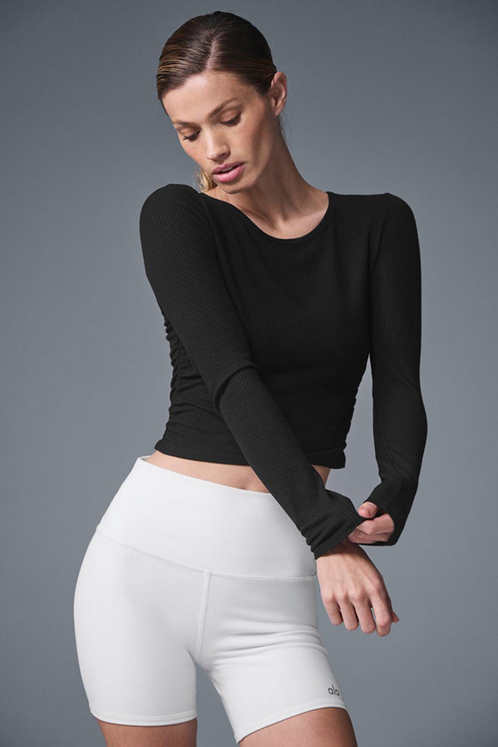 Alo Yoga Gather Donna Maniche Lunghe Nere | Italia  NYR-938764
