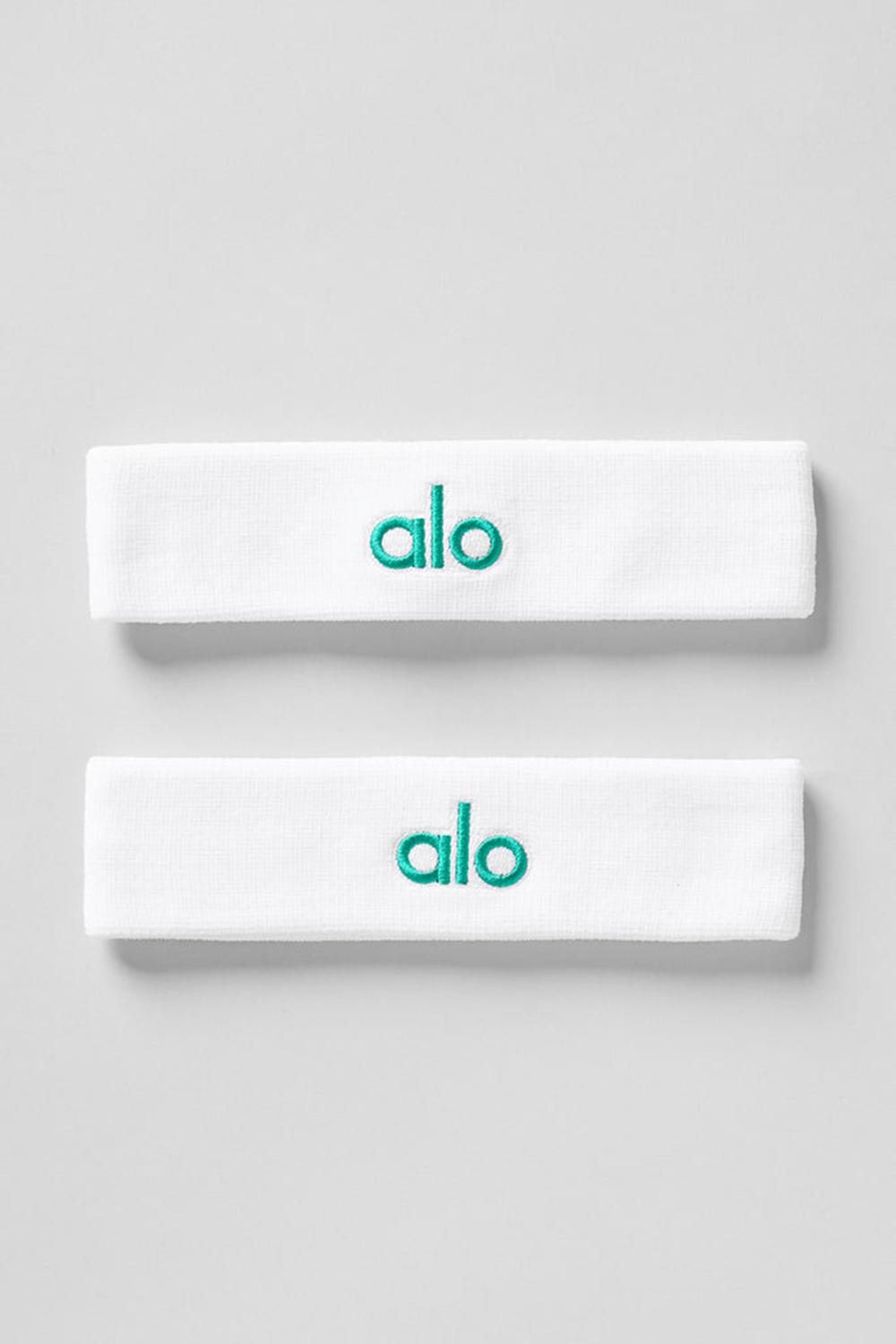 Alo Yoga Glow (2-Pack) Uomo Sweatband Bianche Verdi | Italia  DMF-194605